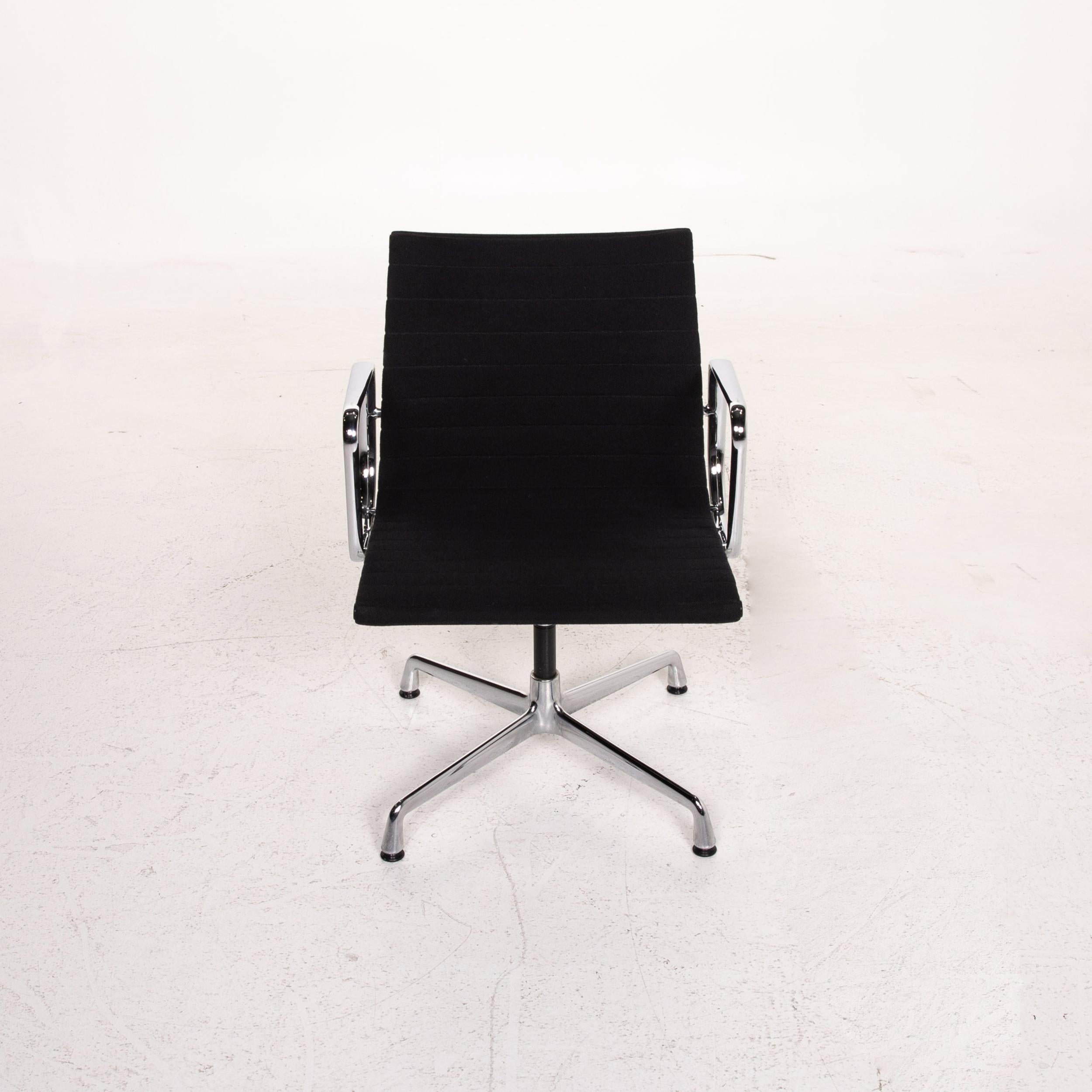 Vitra EA 108 Fabric Aluminum Chair Black Swivel 2
