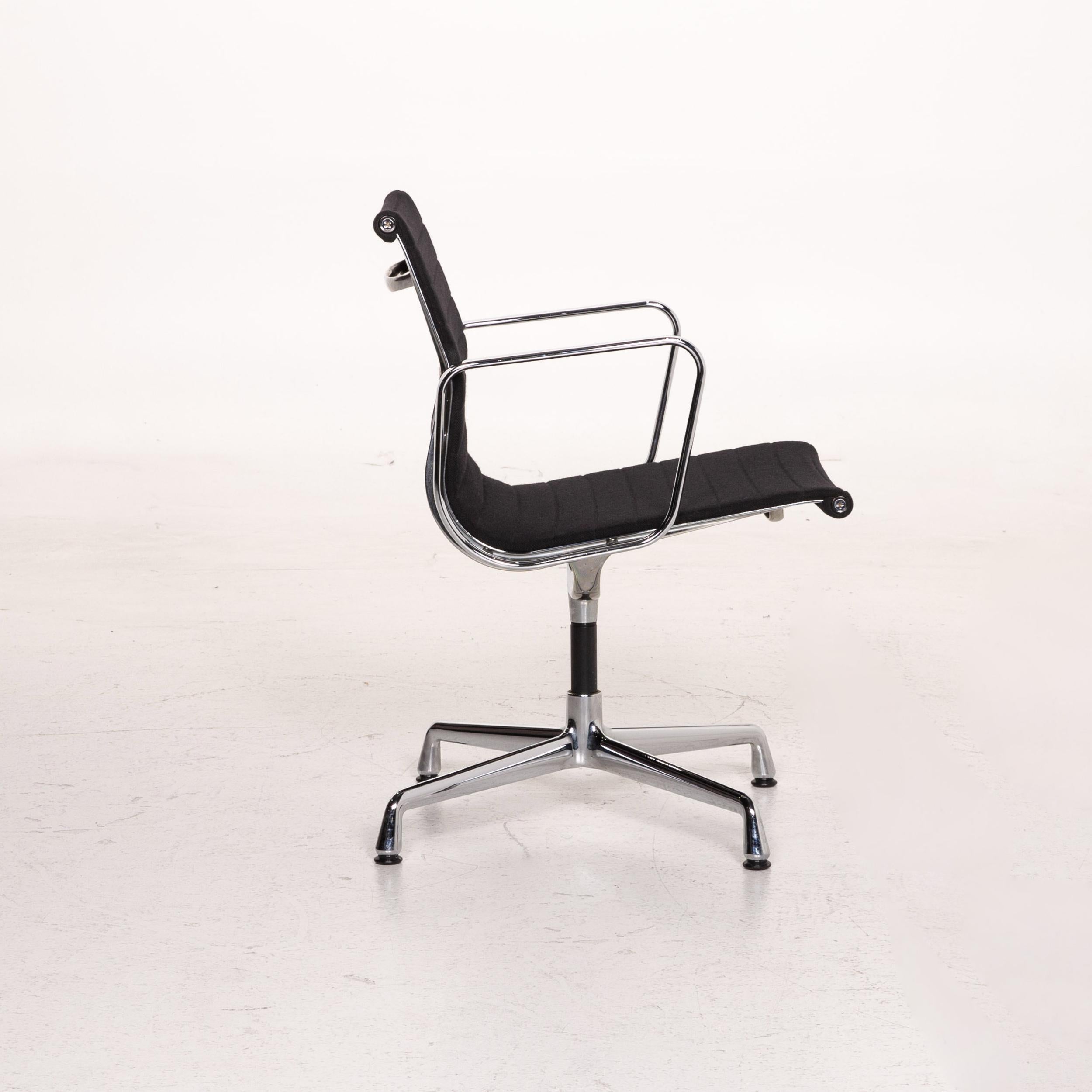 Vitra EA 108 Fabric Aluminum Chair Black Swivel 3