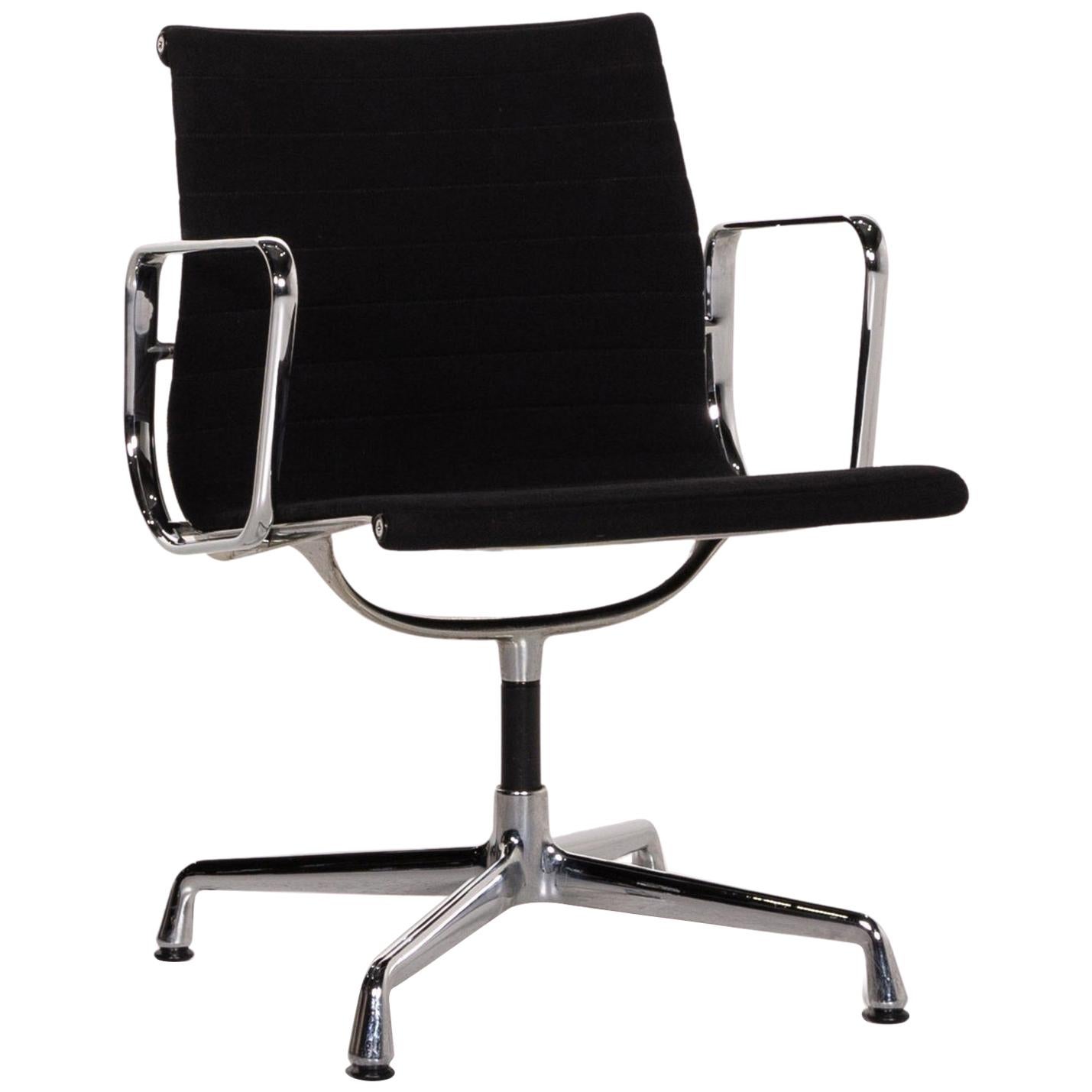 Vitra EA 108 Fabric Aluminum Chair Black Swivel