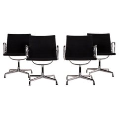 Vitra Ea 108 Fabric Aluminum Chair Set Black 4s Chair Swivel