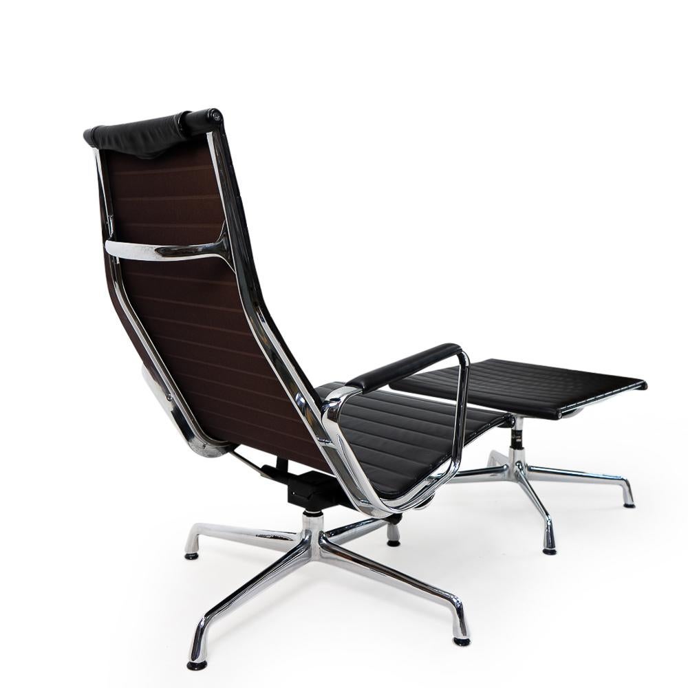Mid-Century Modern Vitra Eames Alu Group Lounge Set, EA124, EA125, 1980s