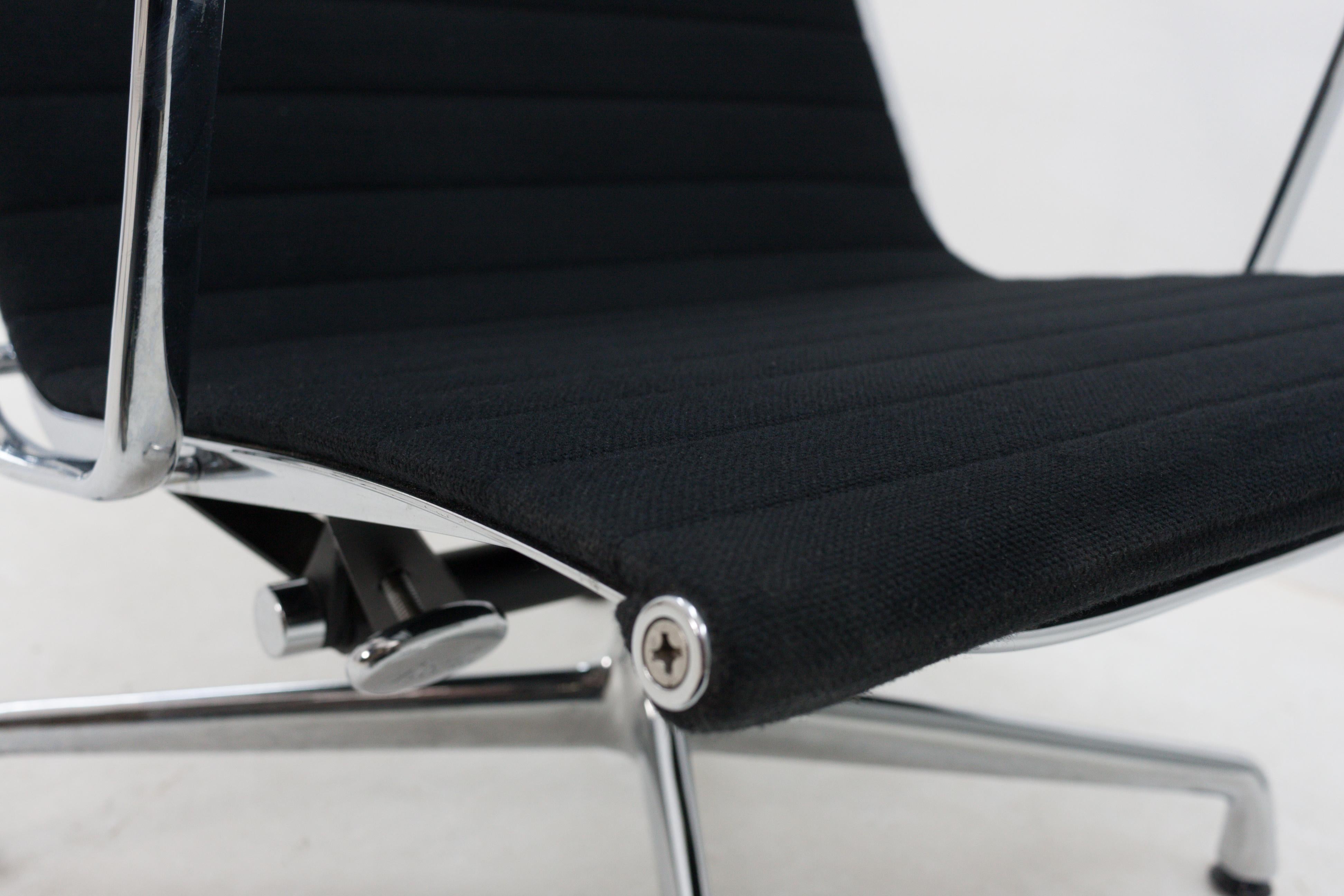 Vitra Eames Ea116 Rotating Swivel Lounge Chair in Black Fabric 2