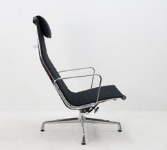 Vitra Eames Ea116 Rotating Swivel Lounge Chair in Black Fabric