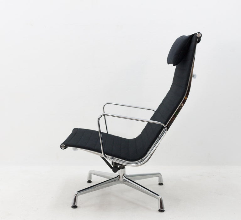 Vitra Eames Ea116 Rotating Swivel Lounge Chair in Black Fabric at 1stDibs