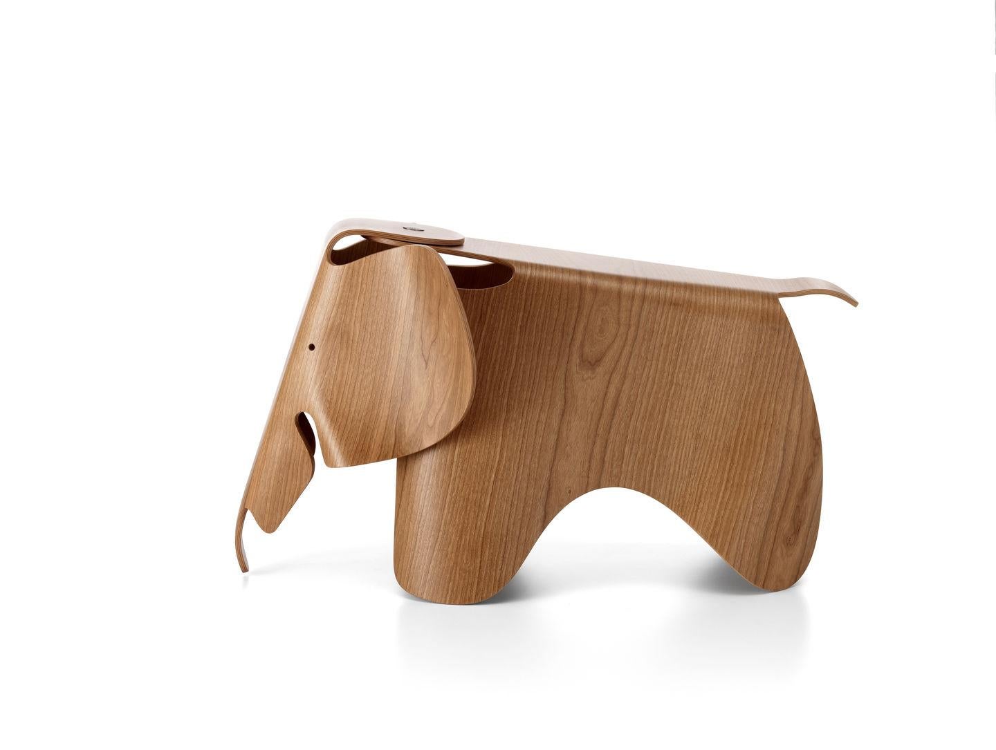 These items are currently only available in the United States.

Charles and Ray Eames developed a toy elephant made of plywood in 1945; however, this piece never went into production. One prototype was shown at the Museum of Modern Art in New York
