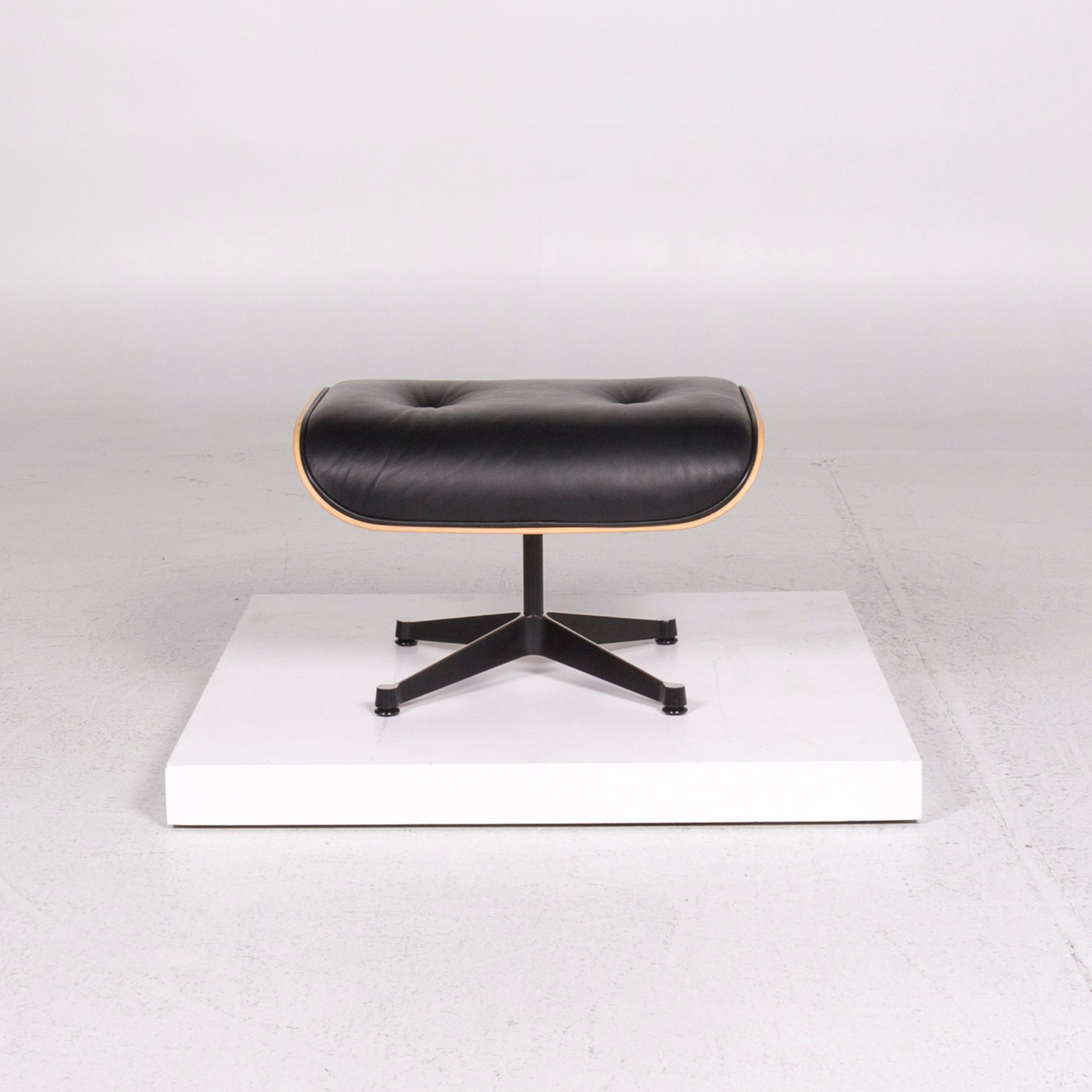 Vitra Eames Lounge Chair Incl. Stool Ottoman Leather Armchair Black Ray & 5