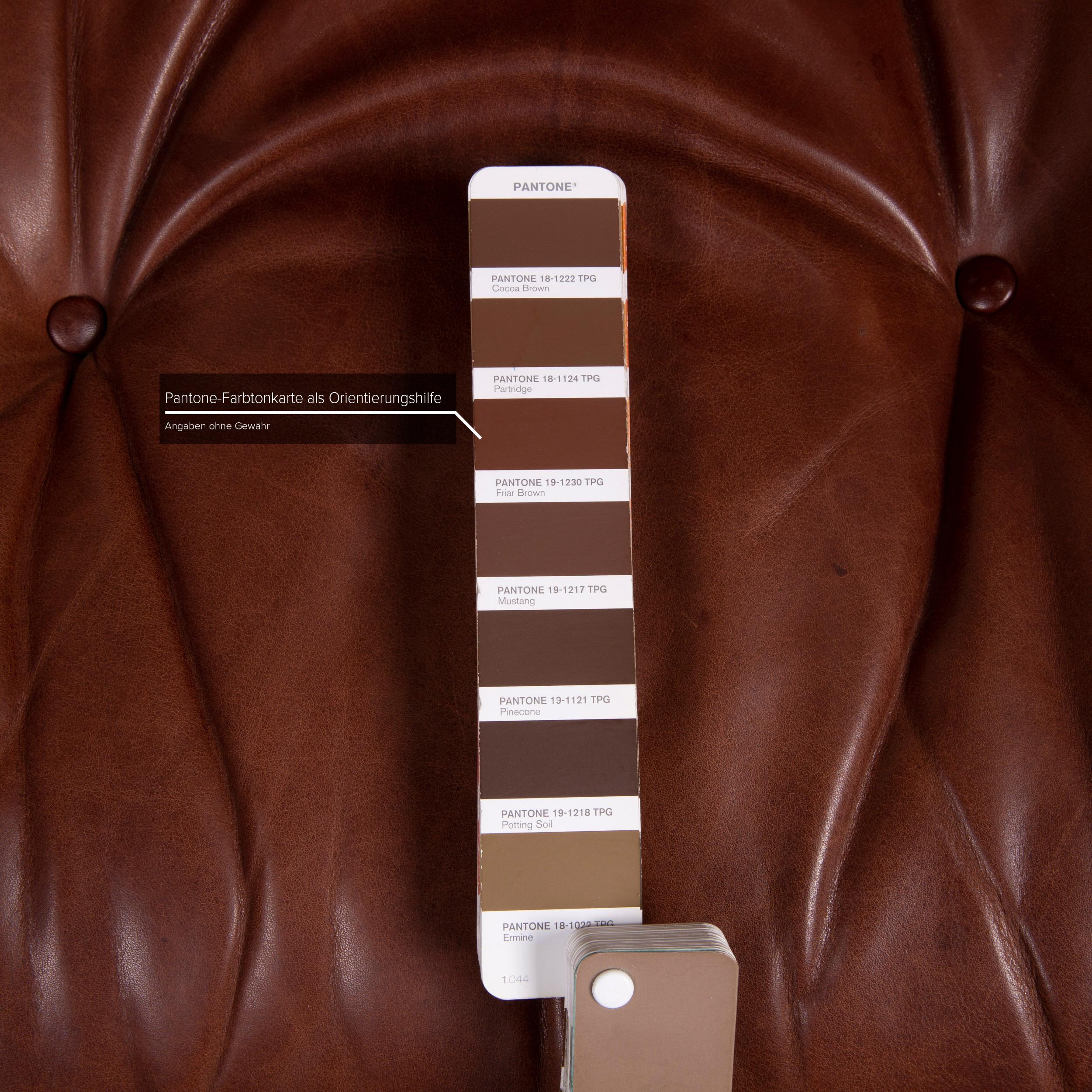 Modern Vitra Eames Lounge Chair Leather Armchair Cognac