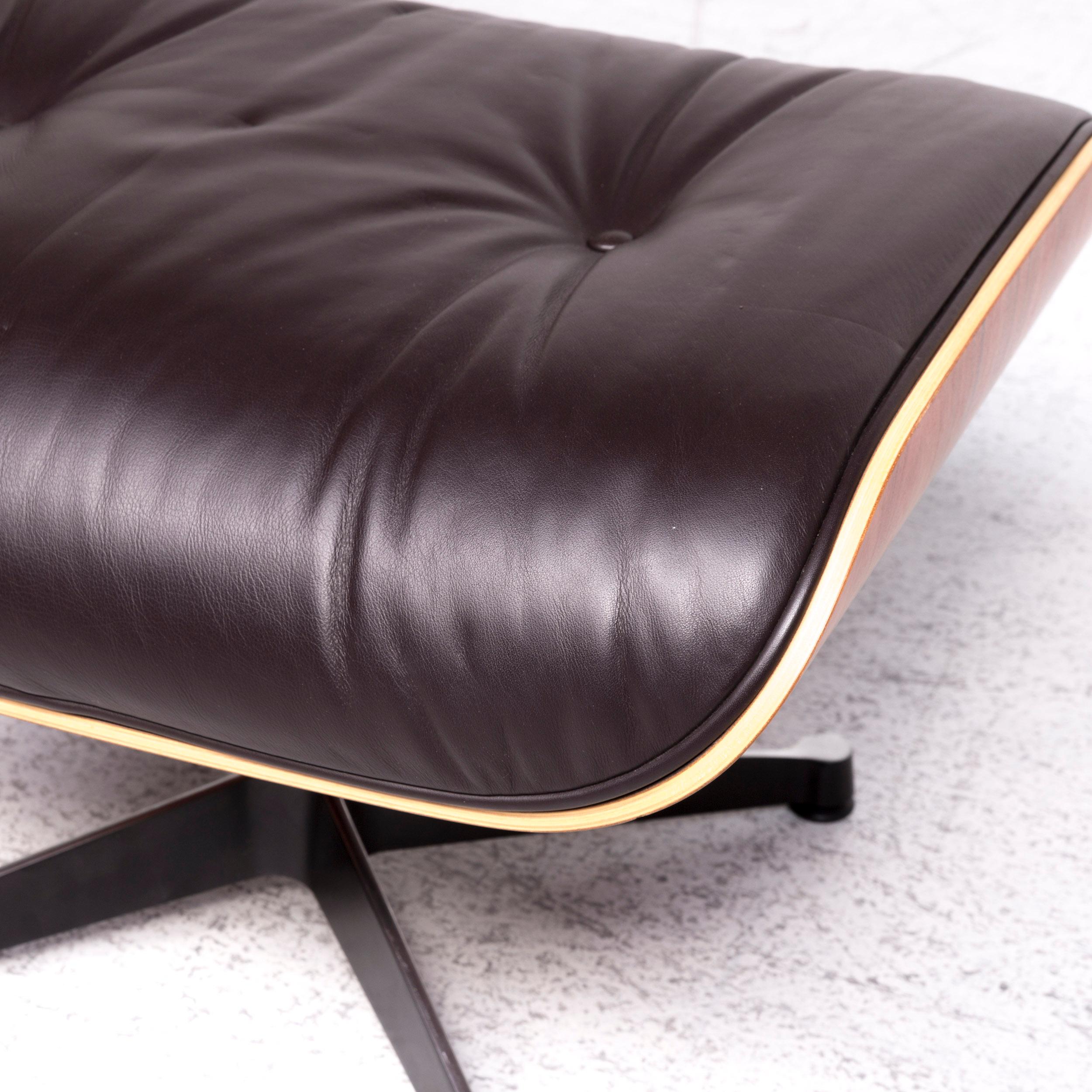 Vitra Eames Lounge Chair Leather Stool Brown Charles & Ray Eames Chair (21. Jahrhundert und zeitgenössisch) im Angebot