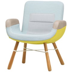 Vitra East River Chair in Light Combo Fabric with Oak Legs by Hella Jongerius