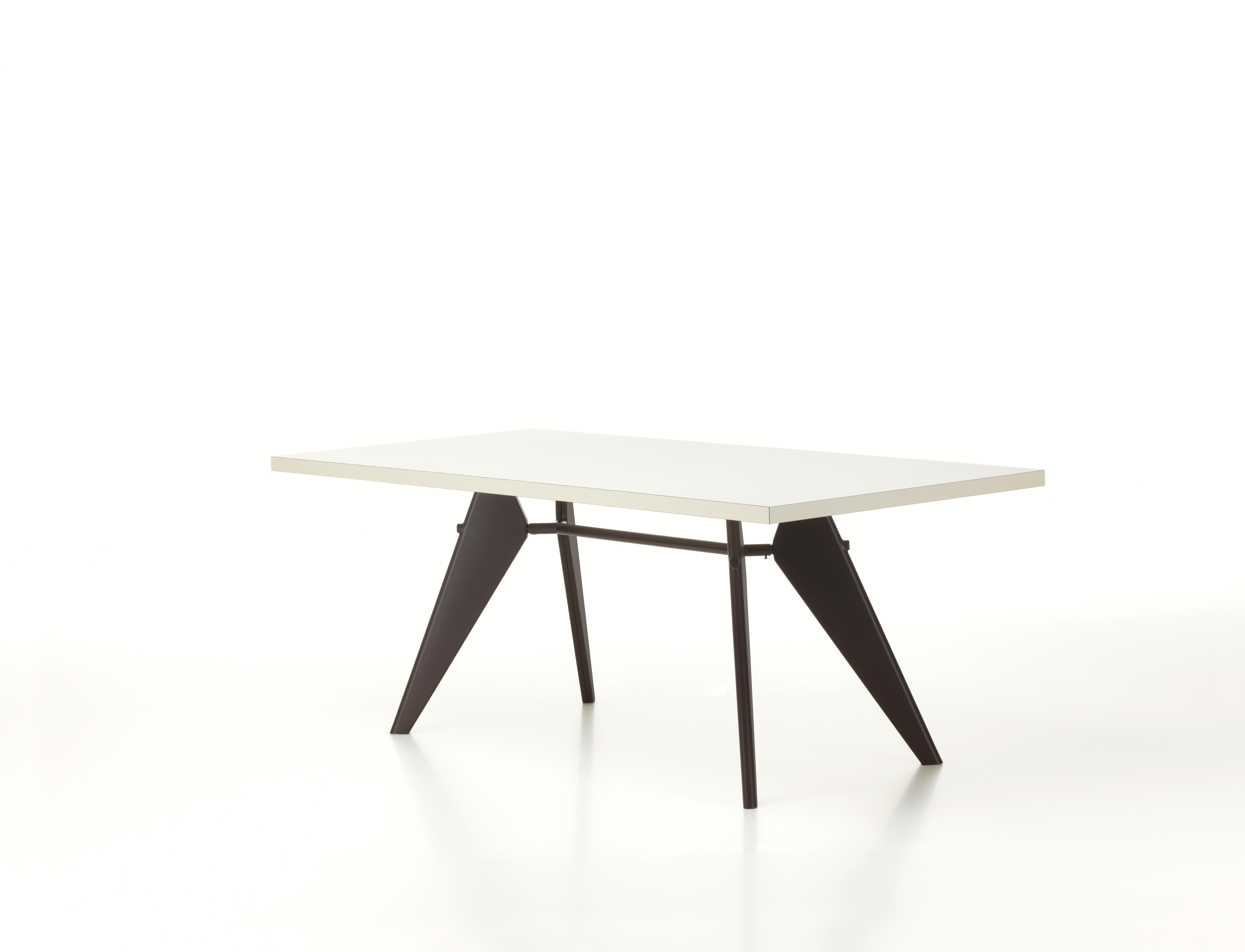 Modern Vitra EM Table in Ivory HPL and Deep Black by Jean Prouvé For Sale