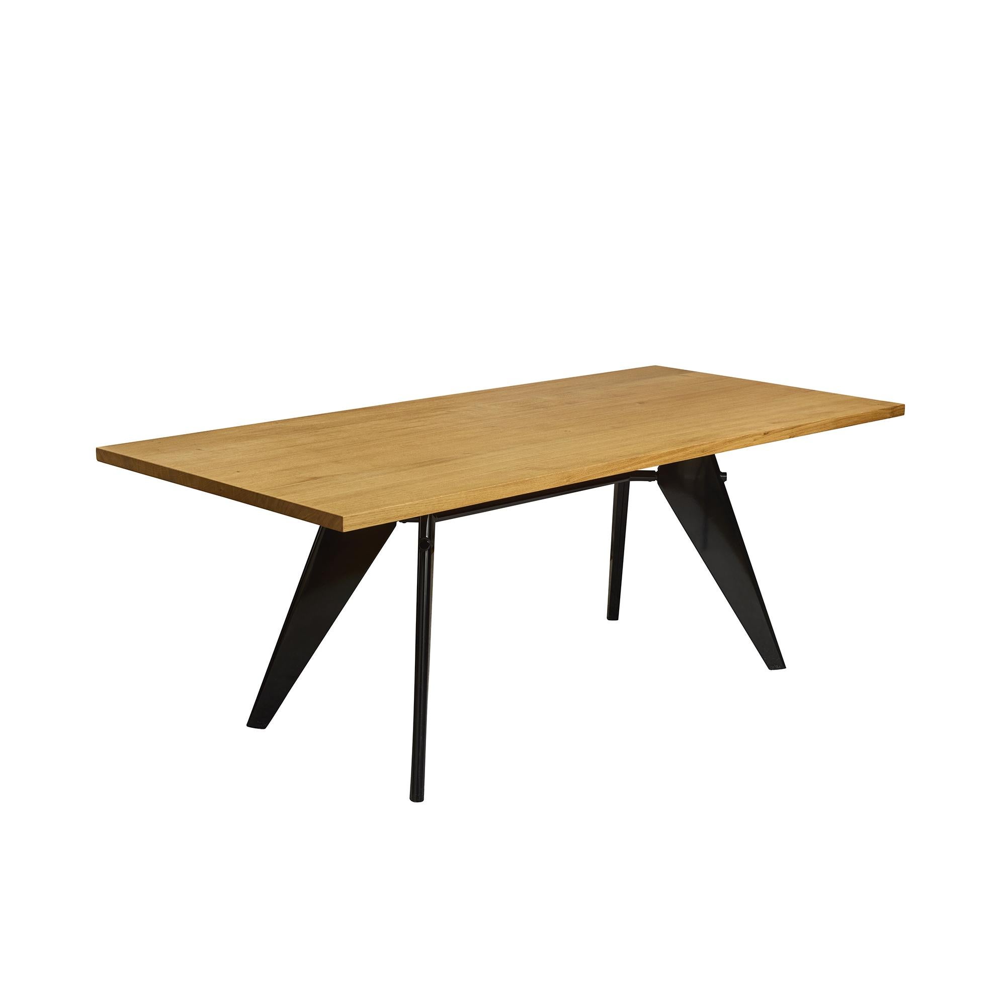 Vitra Em-Tisch aus massiver Eiche Natur und Tiefschwarz, Jean Prouvé im Angebot 2