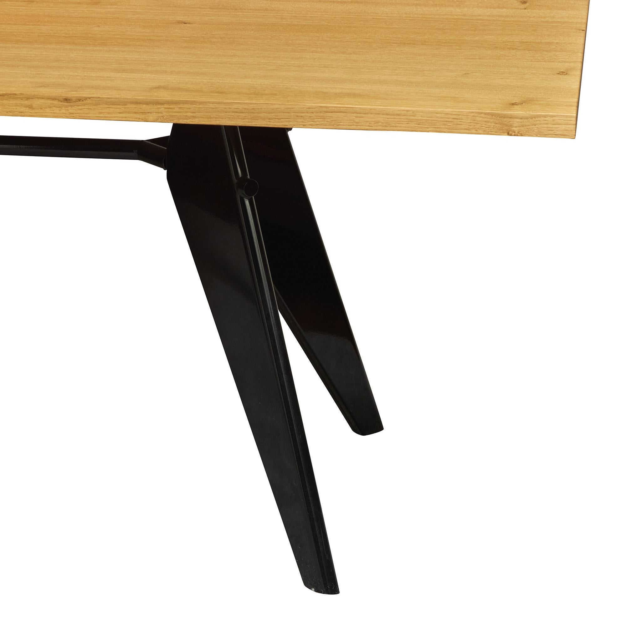 Vitra Em-Tisch aus massiver Eiche Natur und Tiefschwarz, Jean Prouvé im Angebot 6