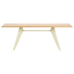 Vitra EM Table in Solid Natural Oak and Ecru by Jean Prouvé