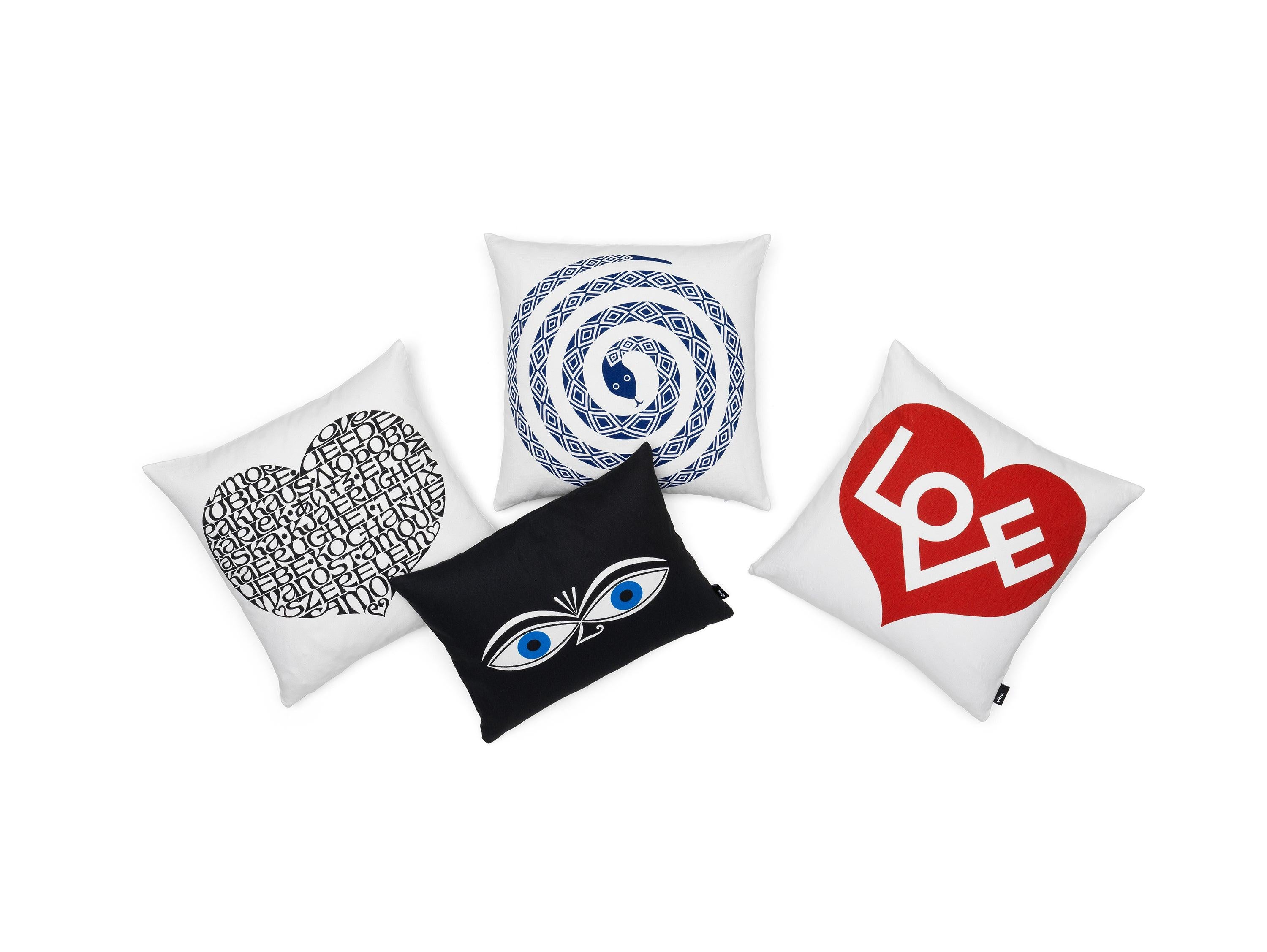 Modern Vitra Embroidered Double Heart Pillow by Alexander Girard  For Sale