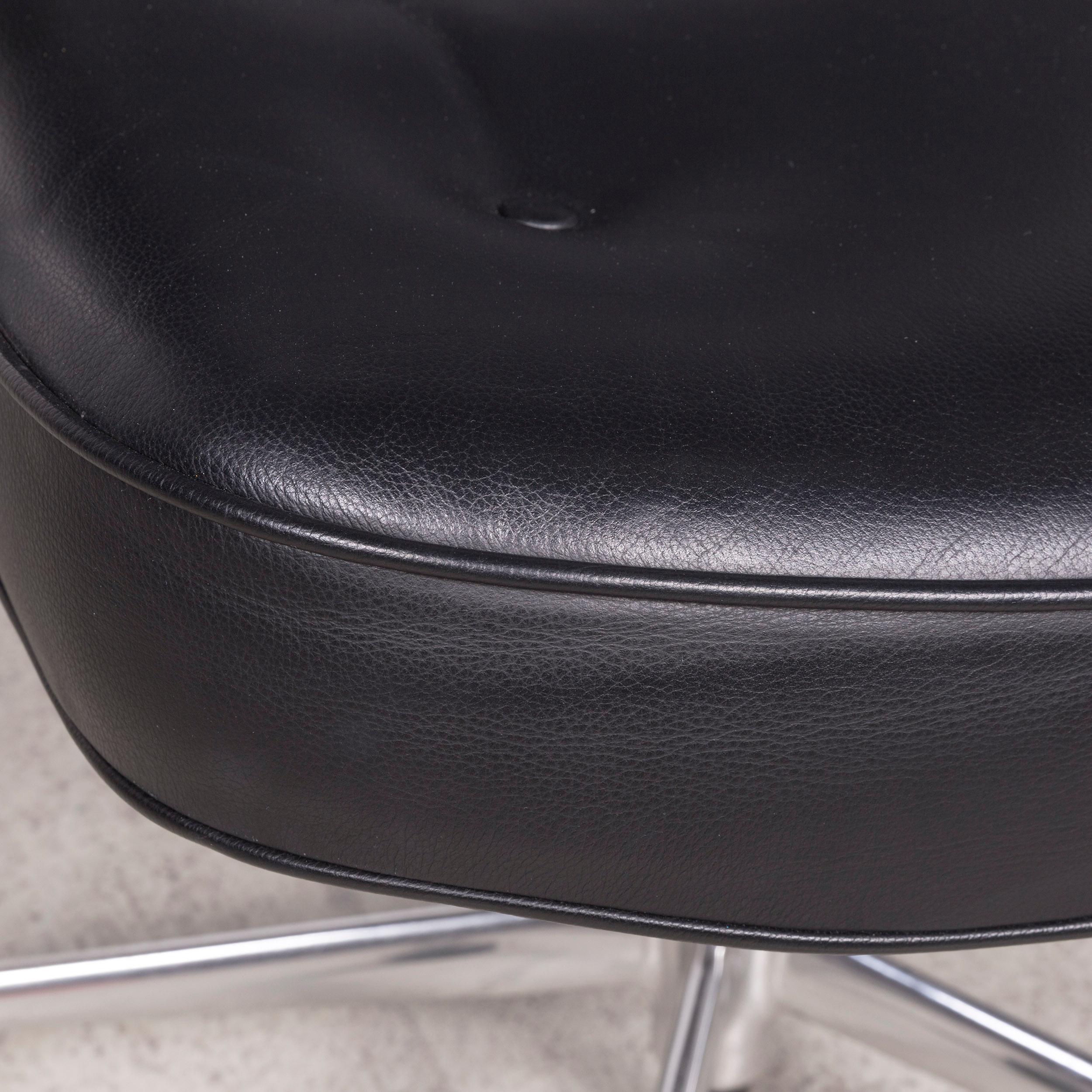 Modern Vitra ES 104 Lobby Chair Designer Leather Armchair Black Genuine Leather