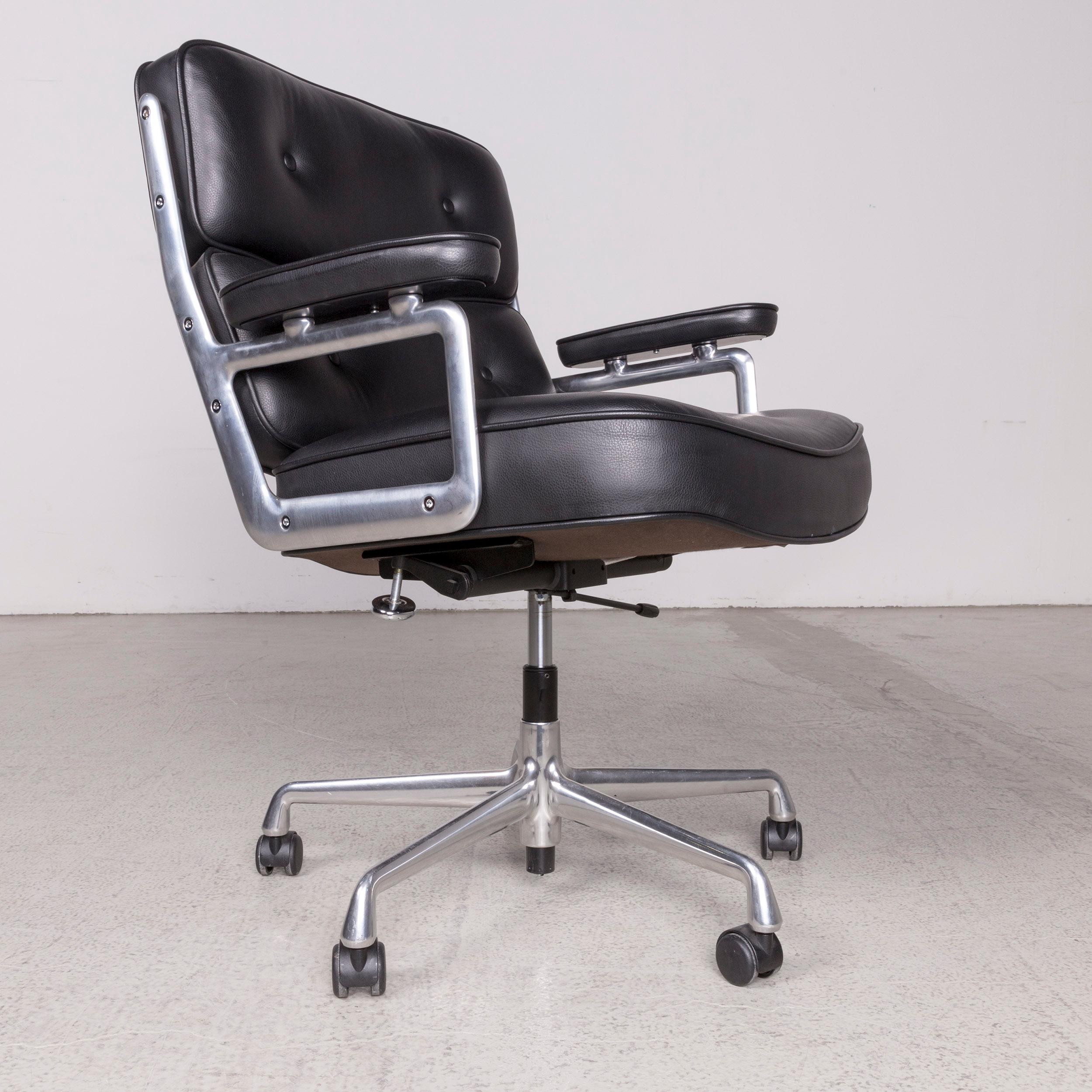 Vitra ES 104 Lobby Chair Designer Leather Armchair Black Genuine Leather In Excellent Condition In Cologne, DE