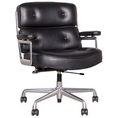 Vitra ES 104 Lobby Chair Fauteuil design en cuir noir véritable