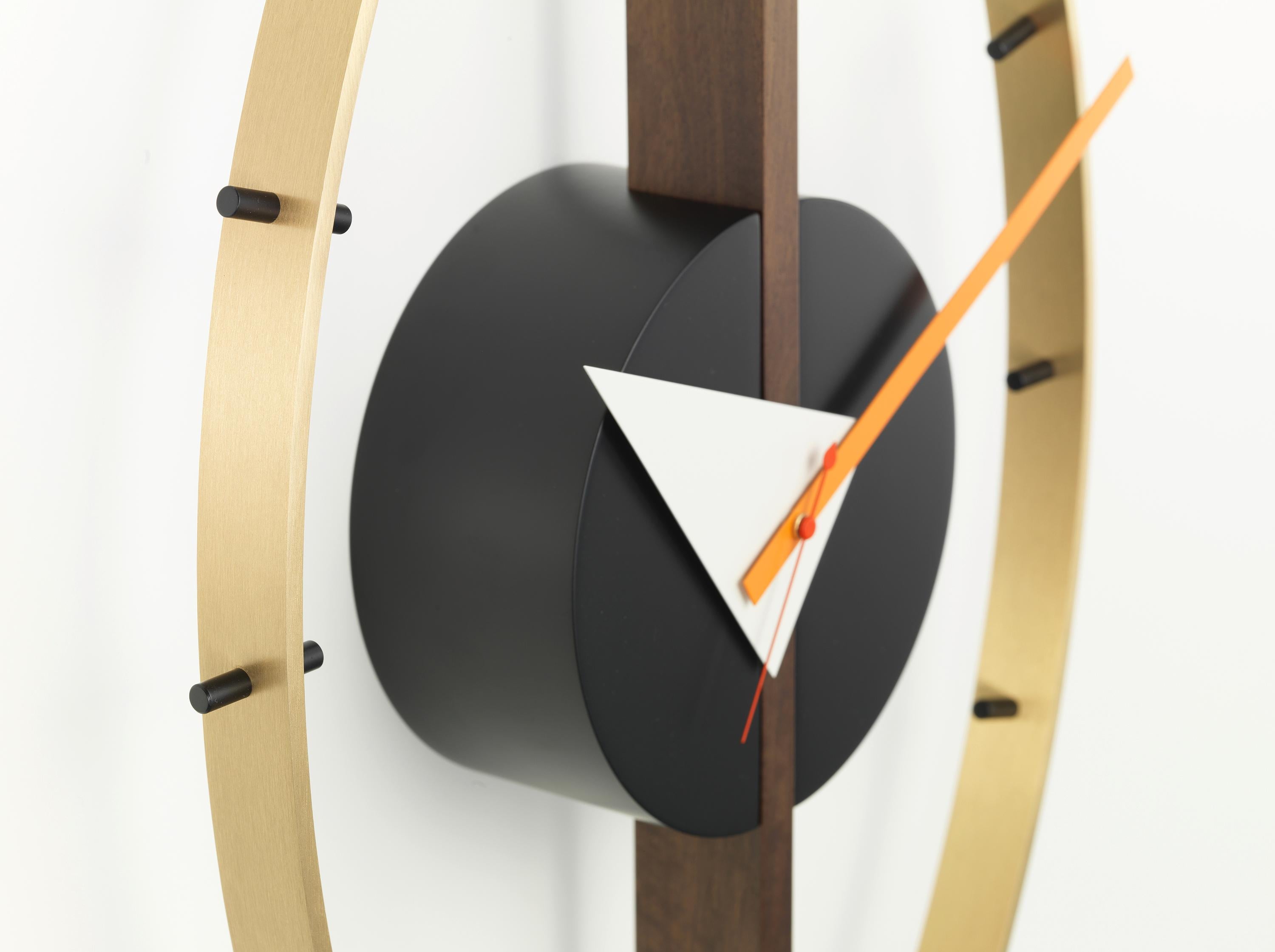 Vitra Eye Clock in Brass and Walnut by Nelson For Sale at 1stDibs