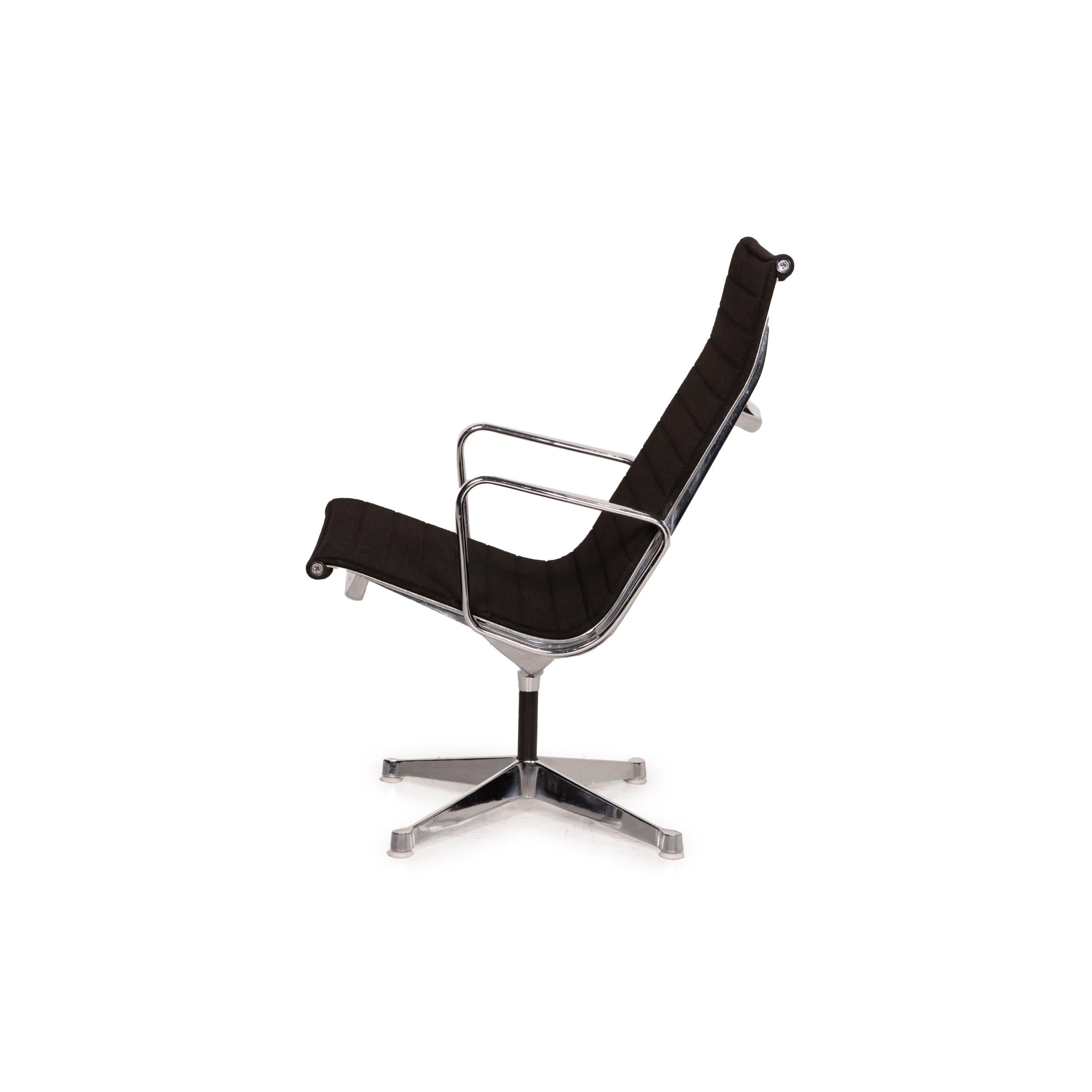 Contemporary Vitra Fabric Armchair Black Hermann Miller Aluminum Chair
