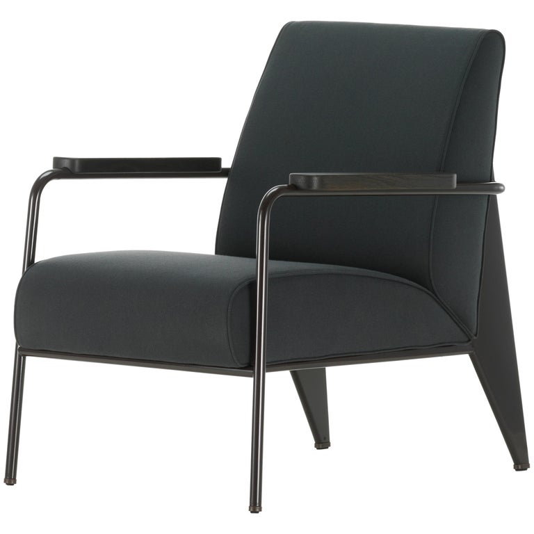 Vitra Fauteuil de Salon Armchair in Black by Jean Prouvé For Sale at 1stDibs
