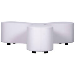 Vitra Flower Faux Leather Foot-Stool Off-White 