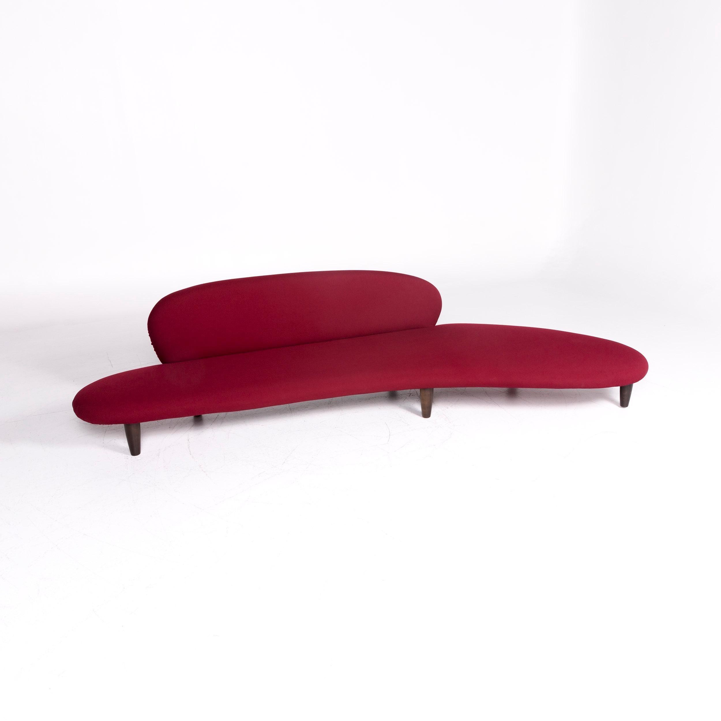Moderne Tabouret de canapé à quatre places en tissu rouge marron Vitra Freeform en vente