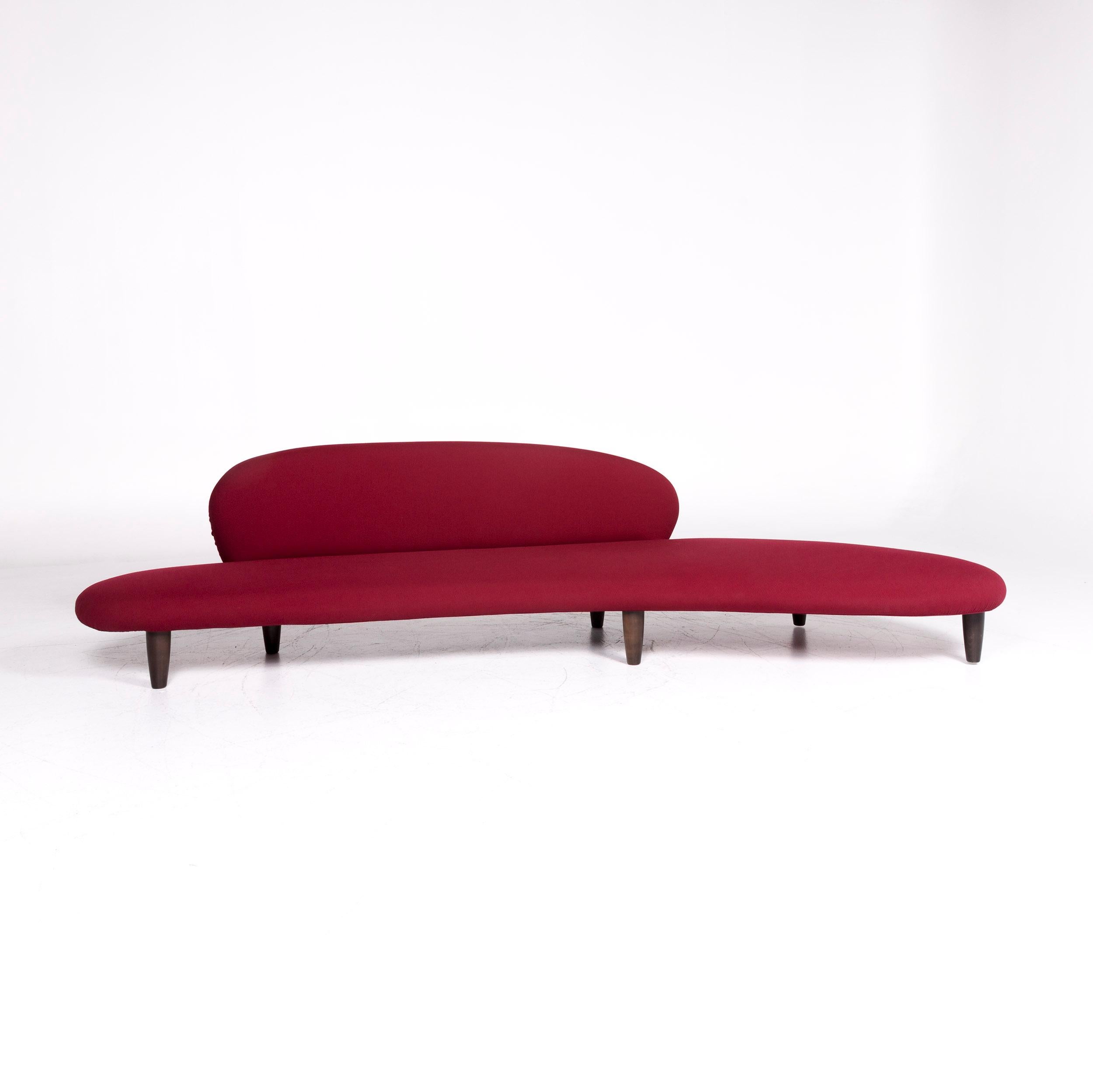 Allemand Tabouret de canapé à quatre places en tissu rouge marron Vitra Freeform en vente