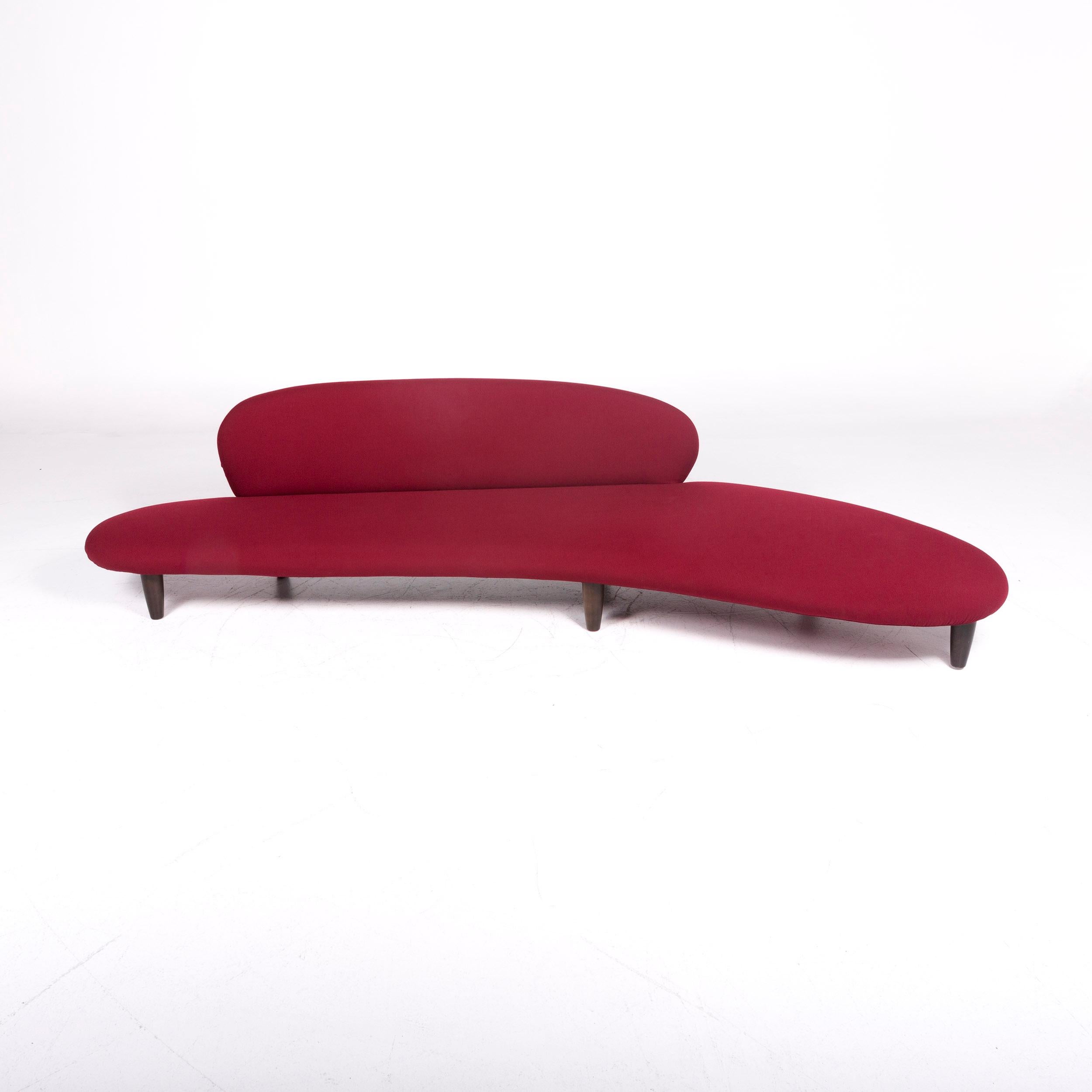 Tissu Tabouret de canapé à quatre places en tissu rouge marron Vitra Freeform en vente