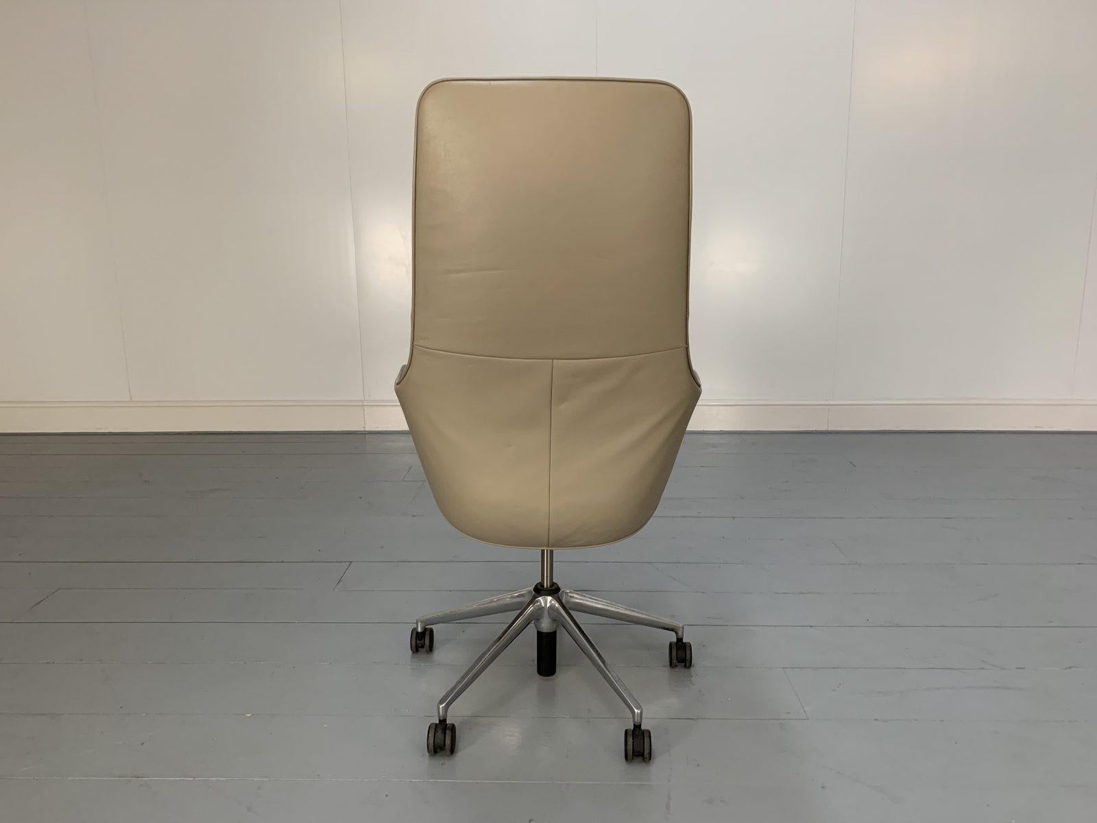 Contemporary Vitra “Grand Executive” Office Armchair Chair in “Premium” Sand Leather