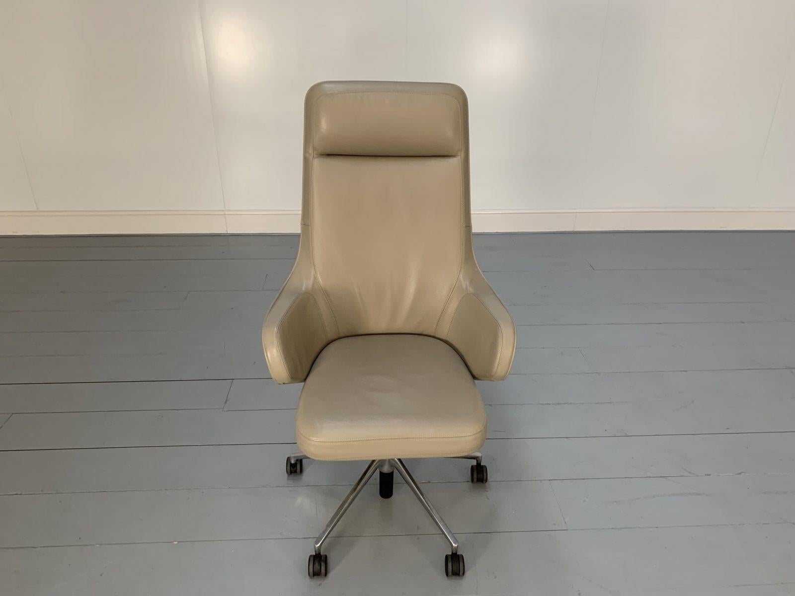 Vitra “Grand Executive” Office Armchair Chair in “Premium” Sand Leather 2