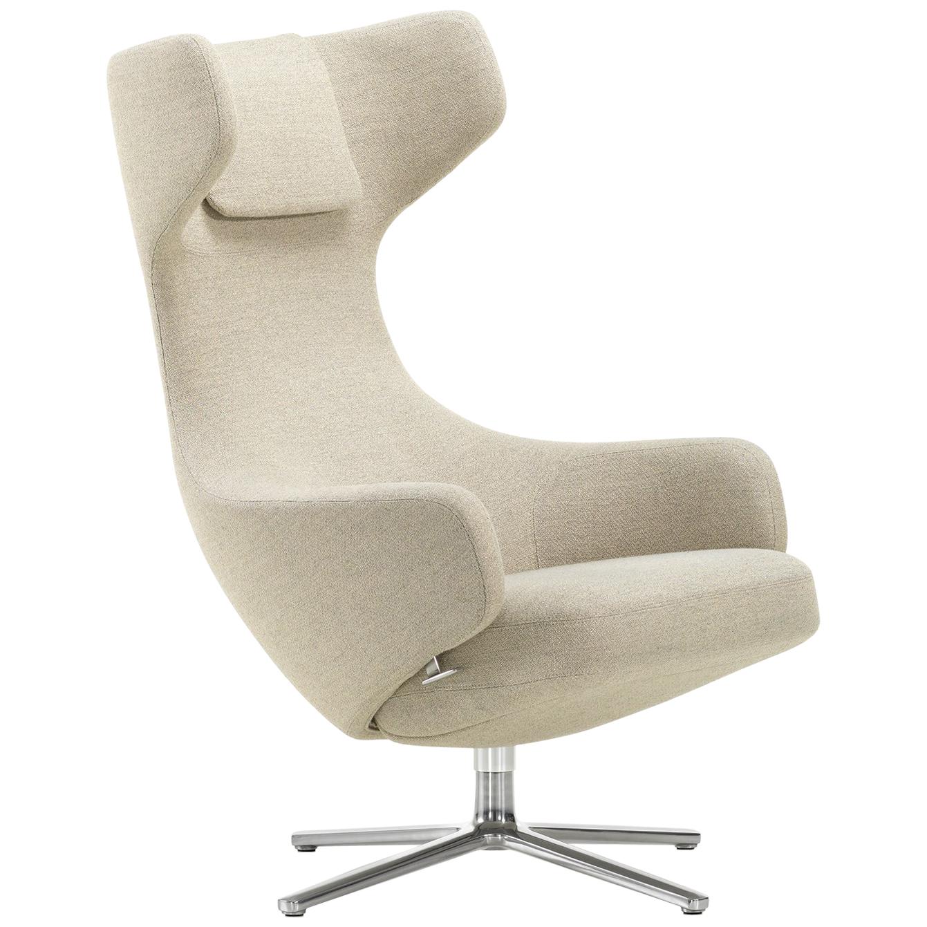 Vitra Grand Repos Lounge Chair in Beige Melange Dumet by Antonio Citterio For Sale