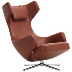 Vitra Grand Repos Lounge Chair in Brandy Leather Premium by Antonio Citterio