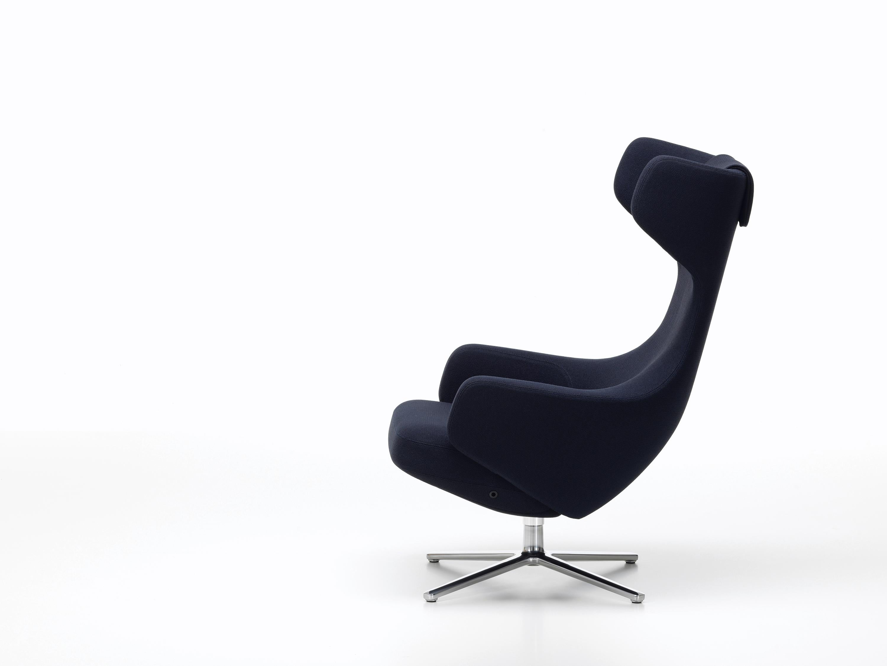 Vitra Grand Repos Lounge Chair in Dark Blue & Black Credo by Antonio Citterio (Schweizerisch) im Angebot