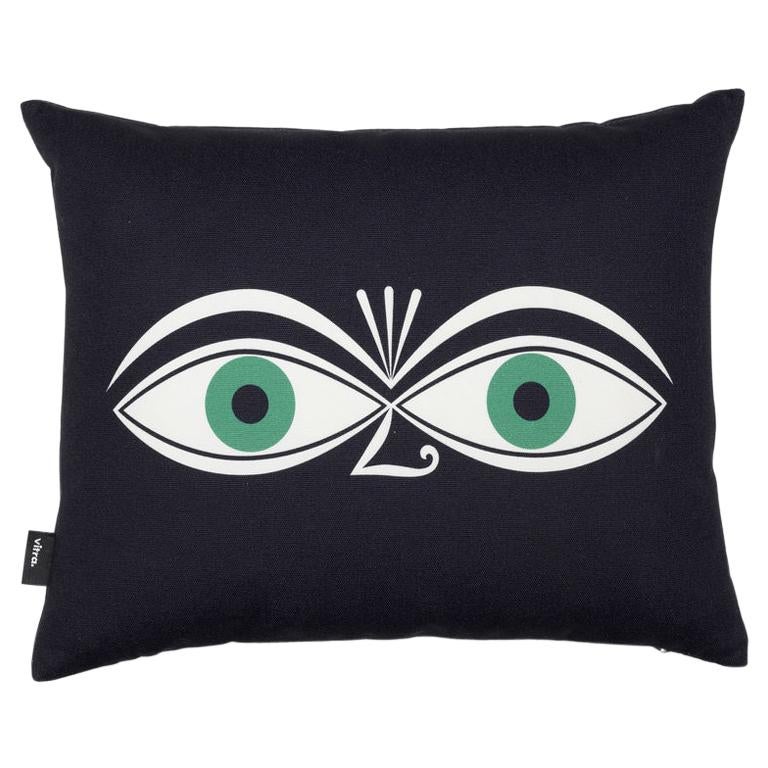 Vitra Graphic Pillow with Green & Blue Eyes by Alexander Girard For Sale