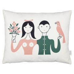 Vitra Graphic Pillow with Couple by Alexander Girard, 1stdibs NY Gallery Sample