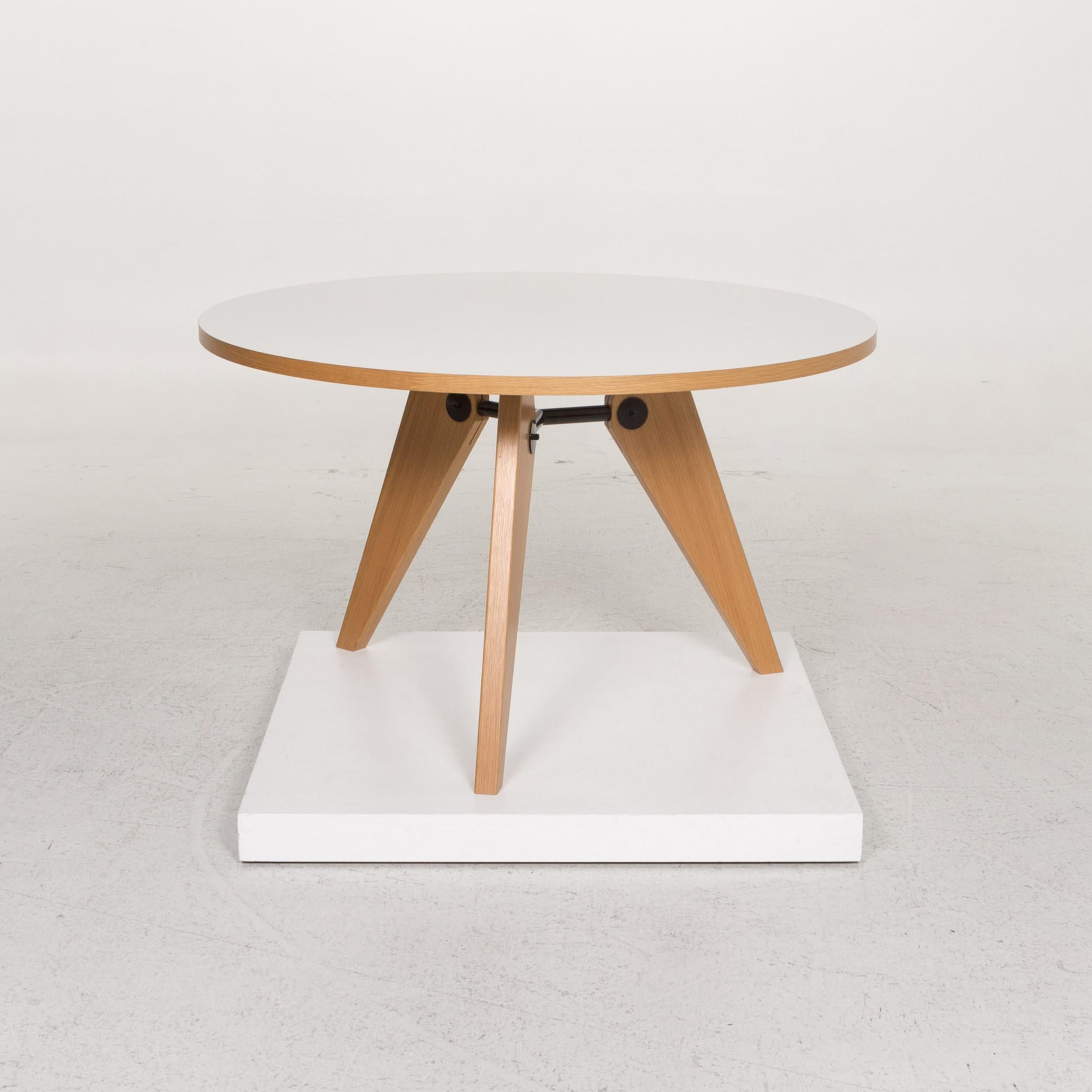 Vitra Gueridon Prouve Wood Dining Table White Round Table 2