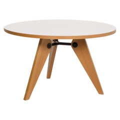 Vitra Gueridon Prouve Wood Dining Table White Round Table