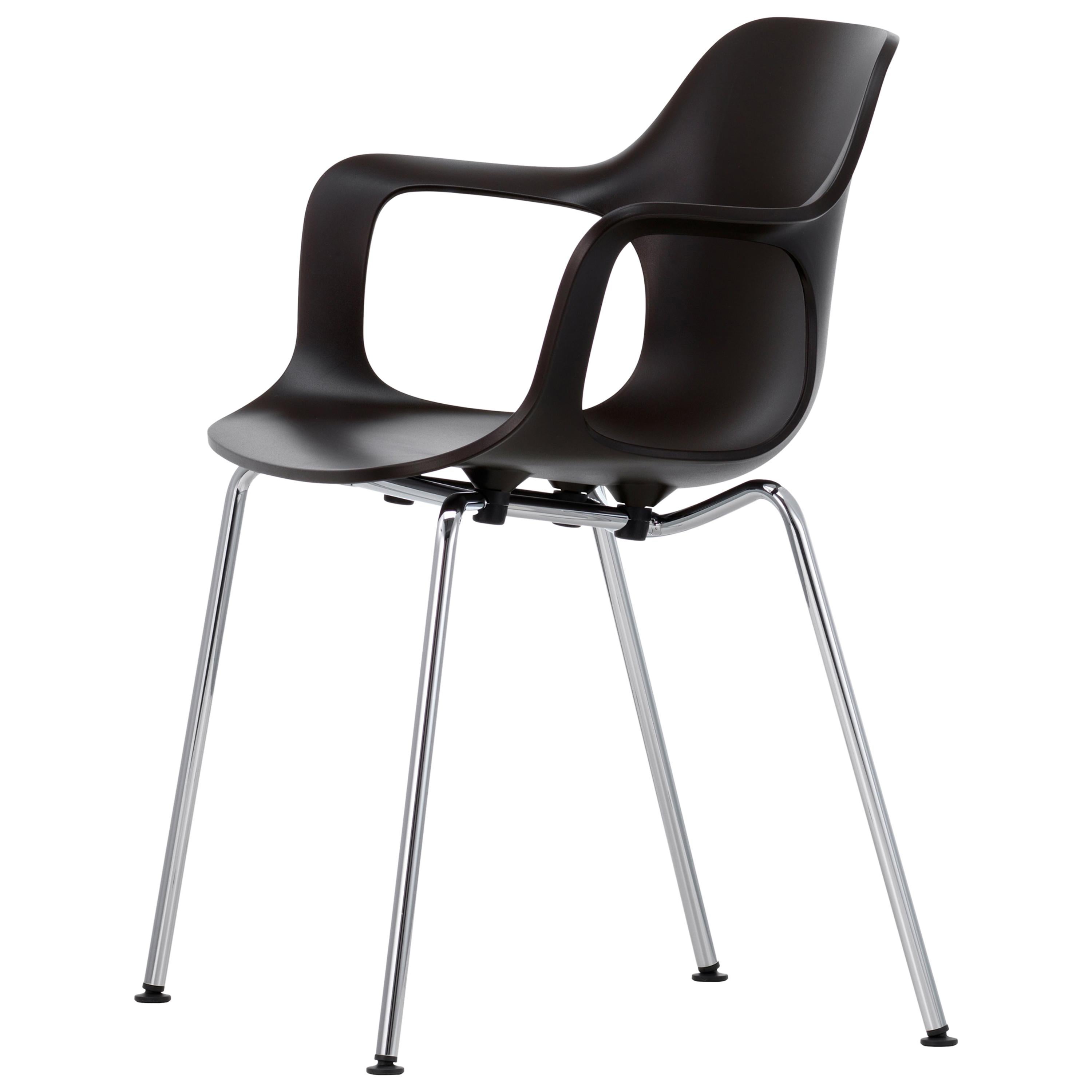 Vitra HAL Armchair Tube Stackable in Basic Dark Seat Shell by Jasper Morrison For Sale