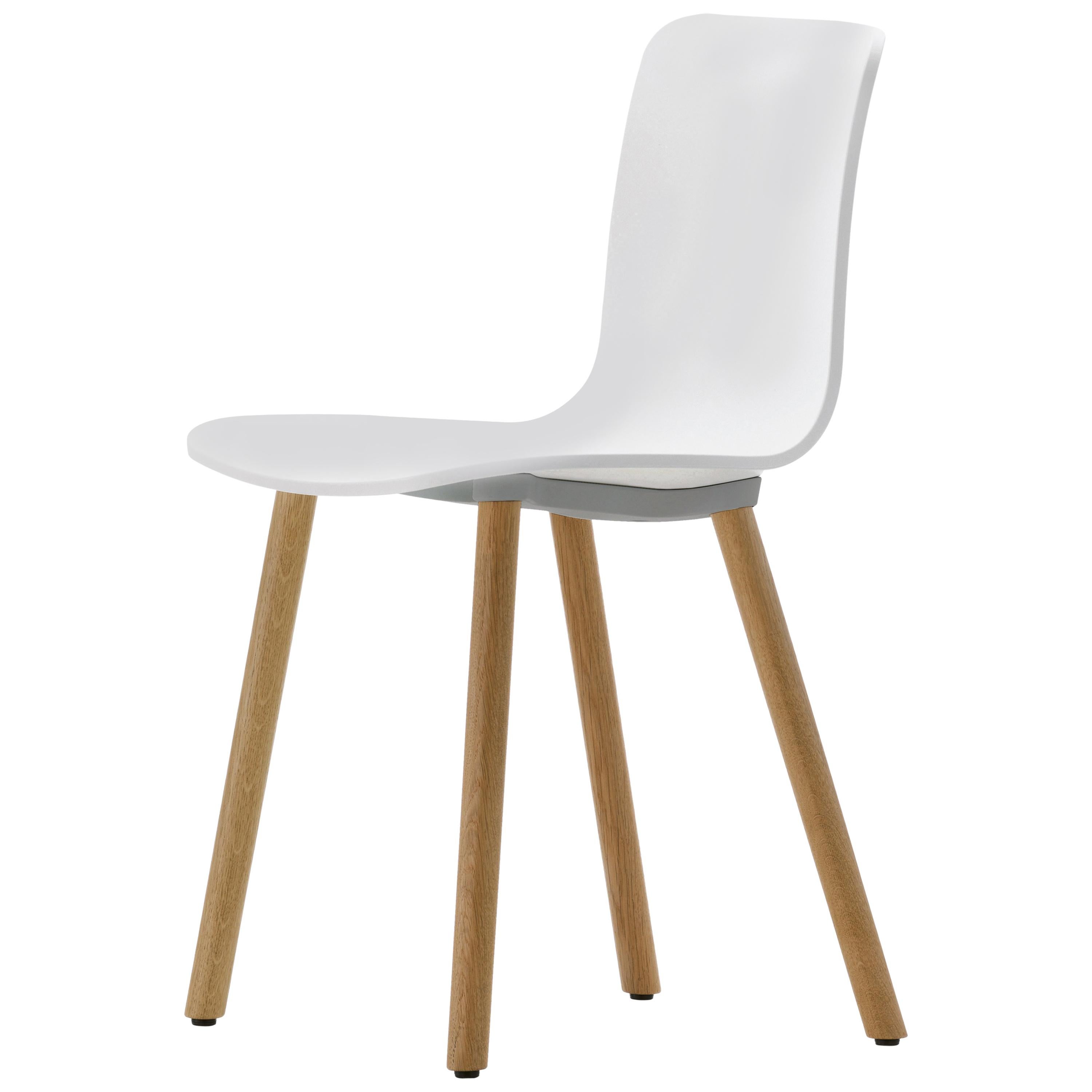 Vitra HAL Wood in White Seat Shell by Jasper Morrison For Sale