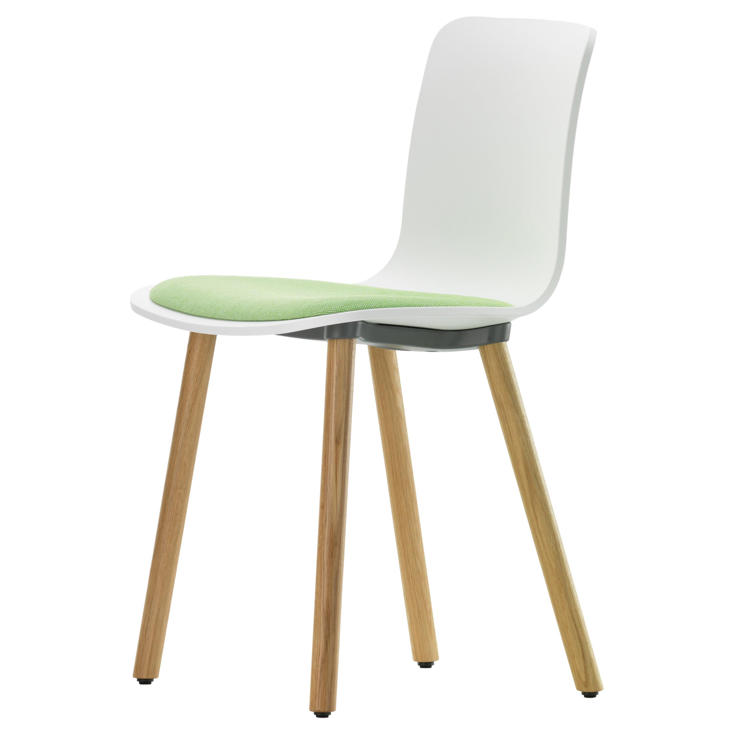 Vitra Hal Wood in White with Green Seat by Jasper Morrison For Sale