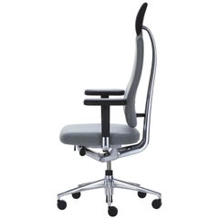Vitra Headline Office Chair in Grey with Armrest by Mario & Claudio Bellini