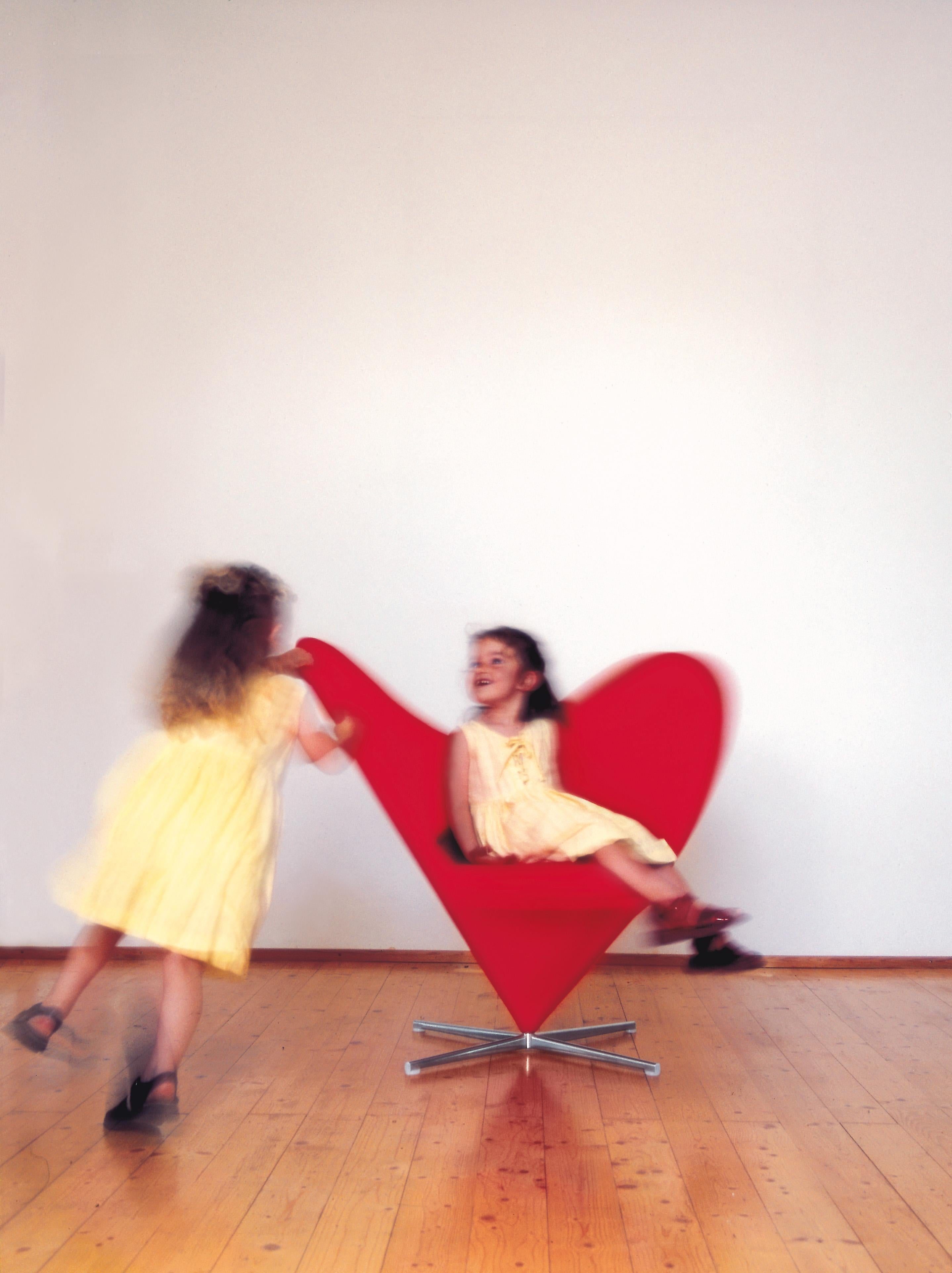 Modern Vitra Heart Cone Chair in Red by Verner Panton For Sale