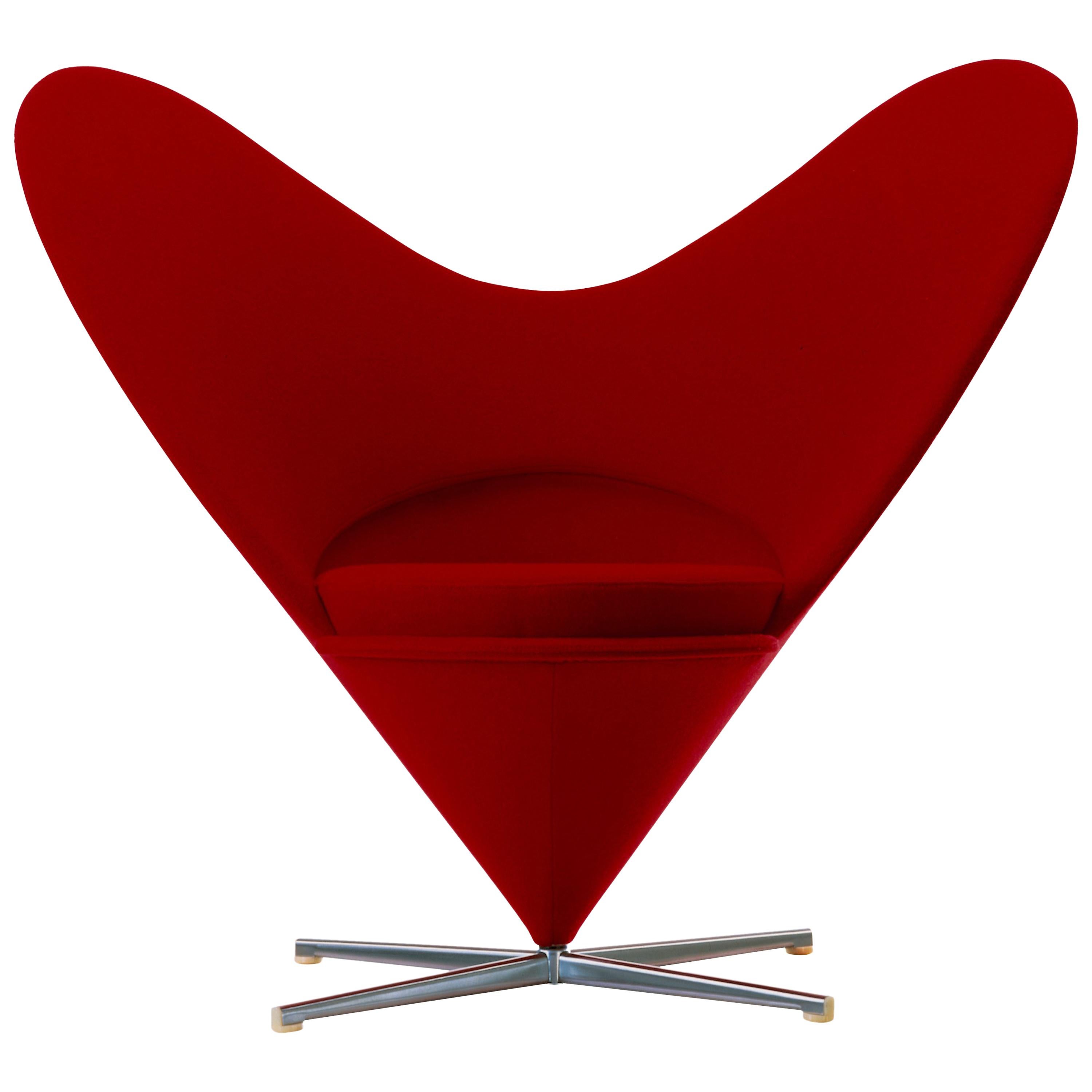 Vitra Heart Cone Chair in Red by Verner Panton For Sale