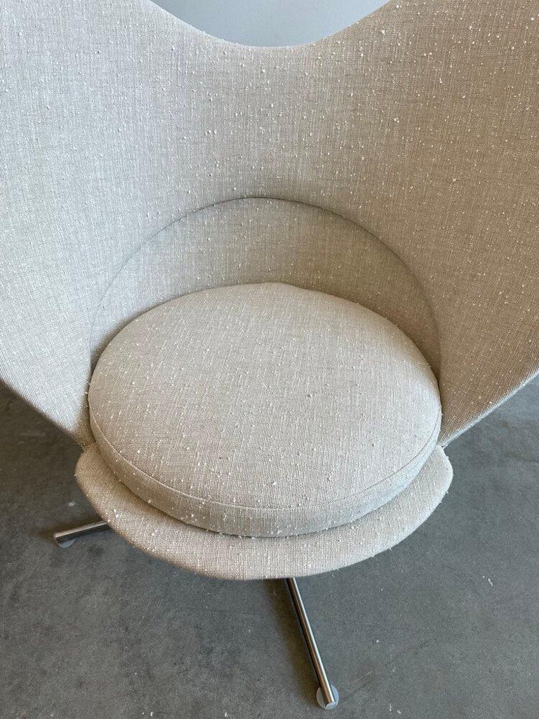 20th Century Vitra Heart Cone Swivel Chairs by Verner Panton in Linen Cotton