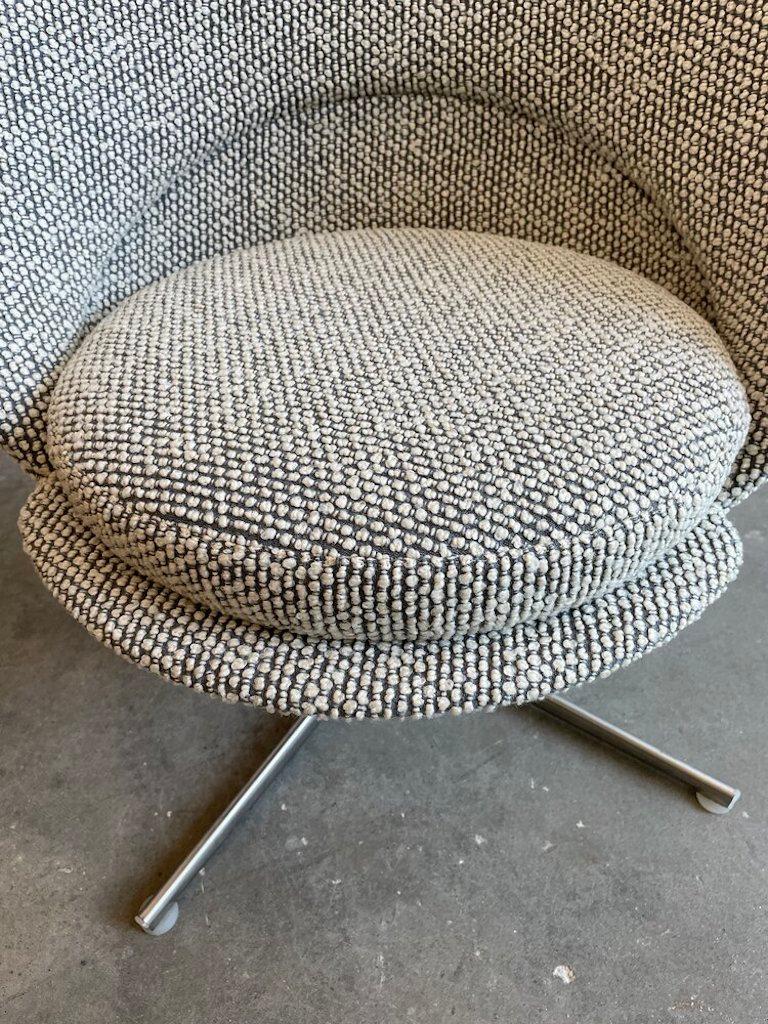 Danish Vitra Heart Cone Swivel Chairs by Verner Panton in Wool Boucle