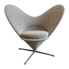 Vitra Heart Cone Swivel Chairs by Verner Panton in Wool Boucle