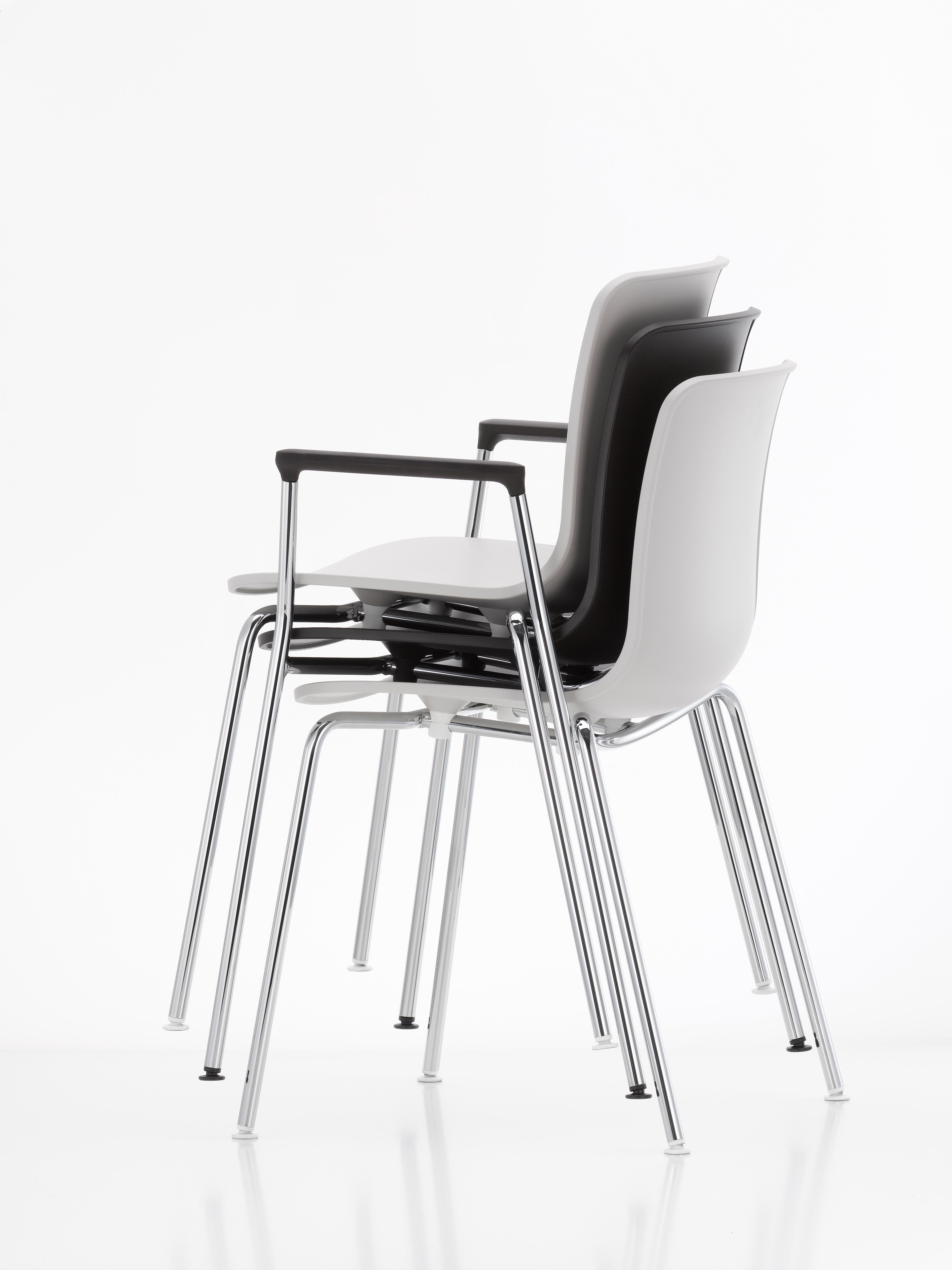These products are only available in the United States.

The HAL Stool High is a classic bar stool with a four-legged base at a standard height

Materials:
Seat shell: Dyed-through polypropylene
Base: Chrome-plated tubular steel with antiskid