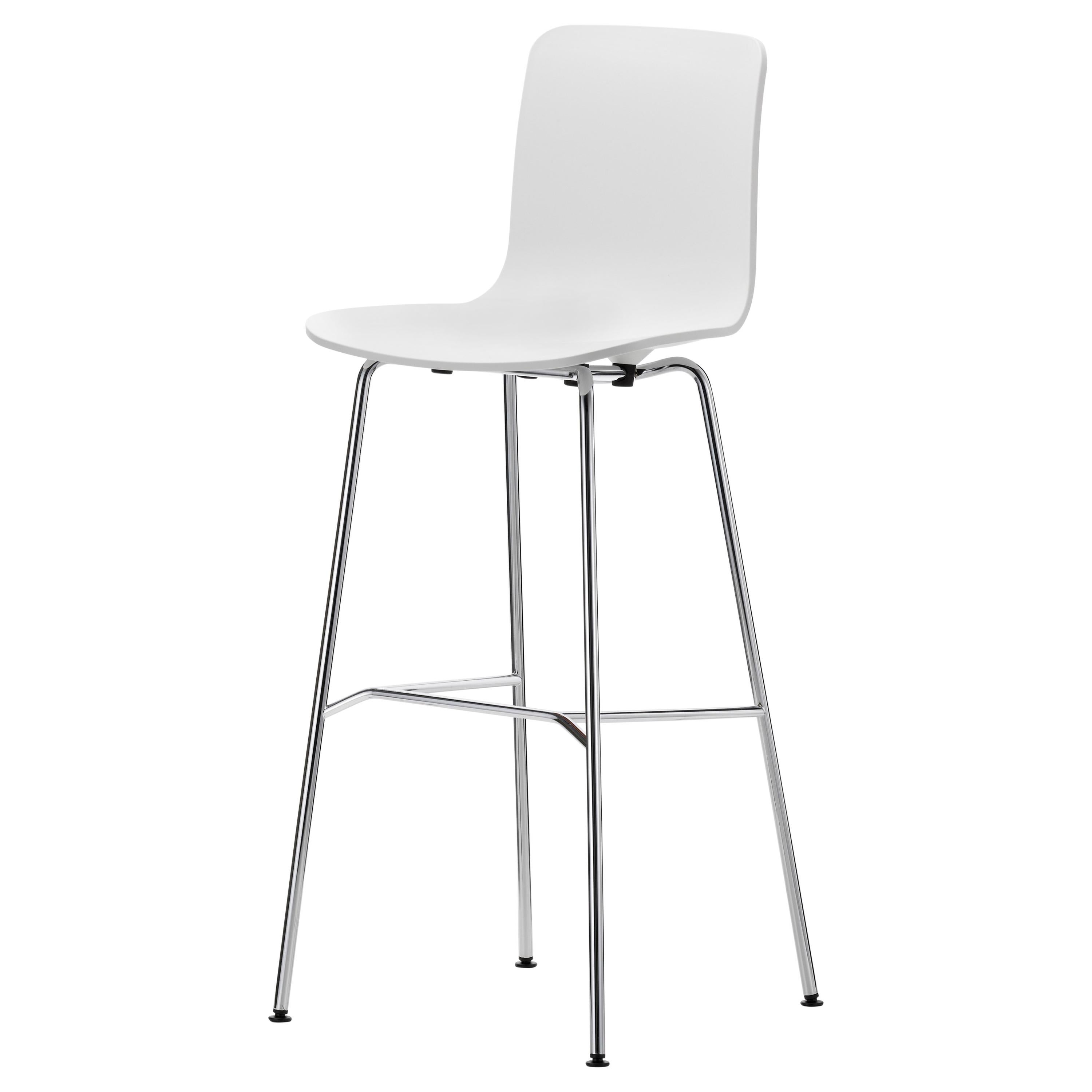 Vitra HAL Stool High in White Seat Shell by Jasper Morrison For Sale