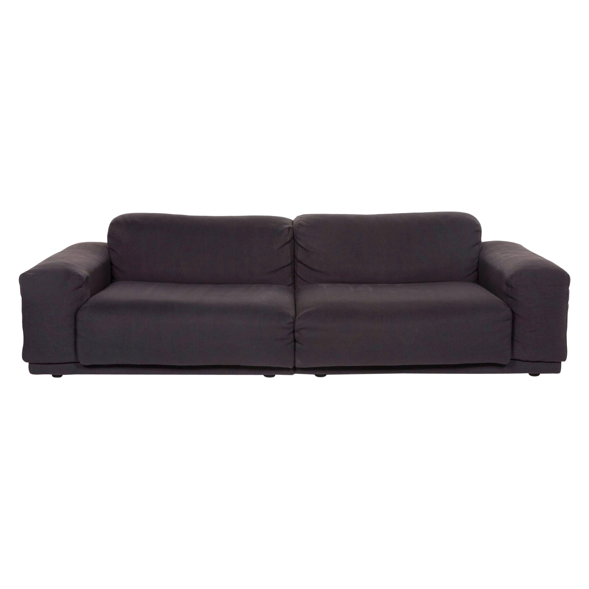 Vitra Jasper Morrison Fabric Sofa Gray Anthracite ThreeSeat Couch at 1stDibs