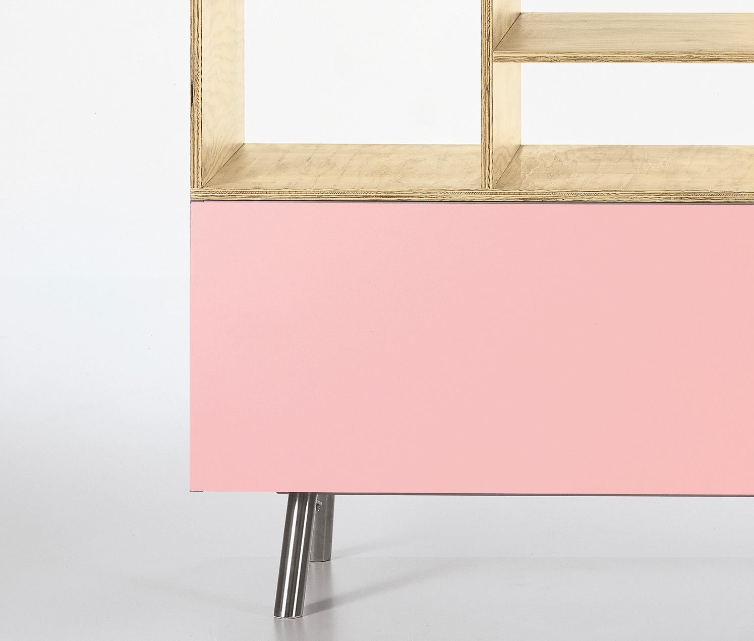 These items are only available in the United States.

Modular in structure, the Kast storage unit starts with a sideboard as the base version. Maarten Van Severen paid special attention to the colors of the sliding doors, which not only emphasize